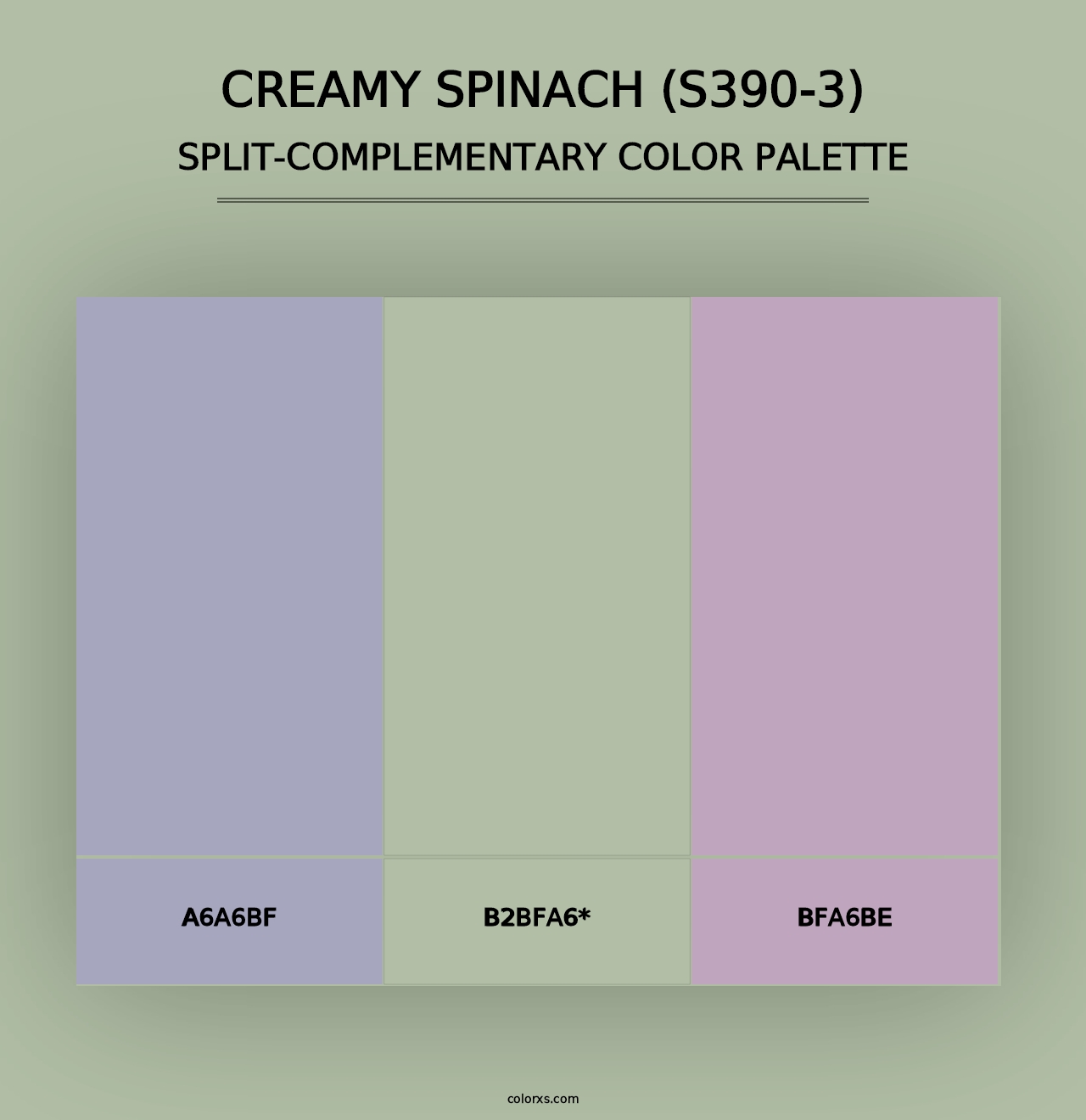 Creamy Spinach (S390-3) - Split-Complementary Color Palette