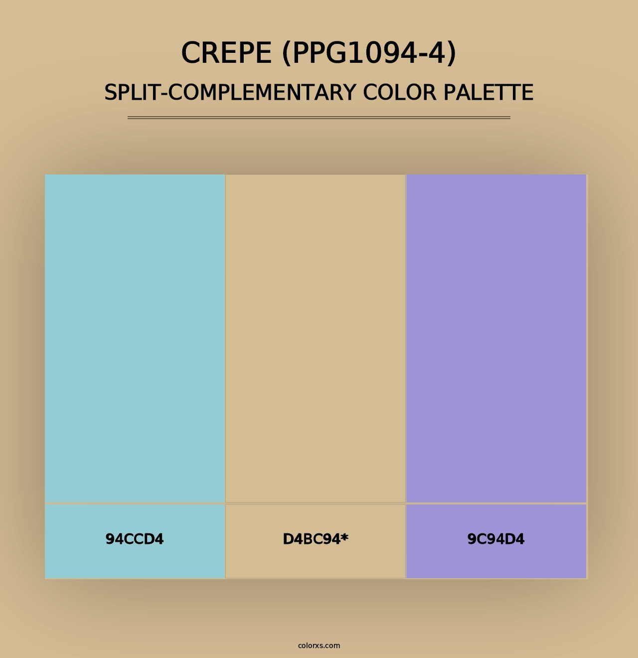 Crepe (PPG1094-4) - Split-Complementary Color Palette