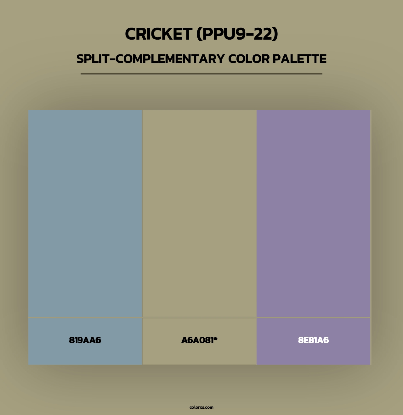 Cricket (PPU9-22) - Split-Complementary Color Palette