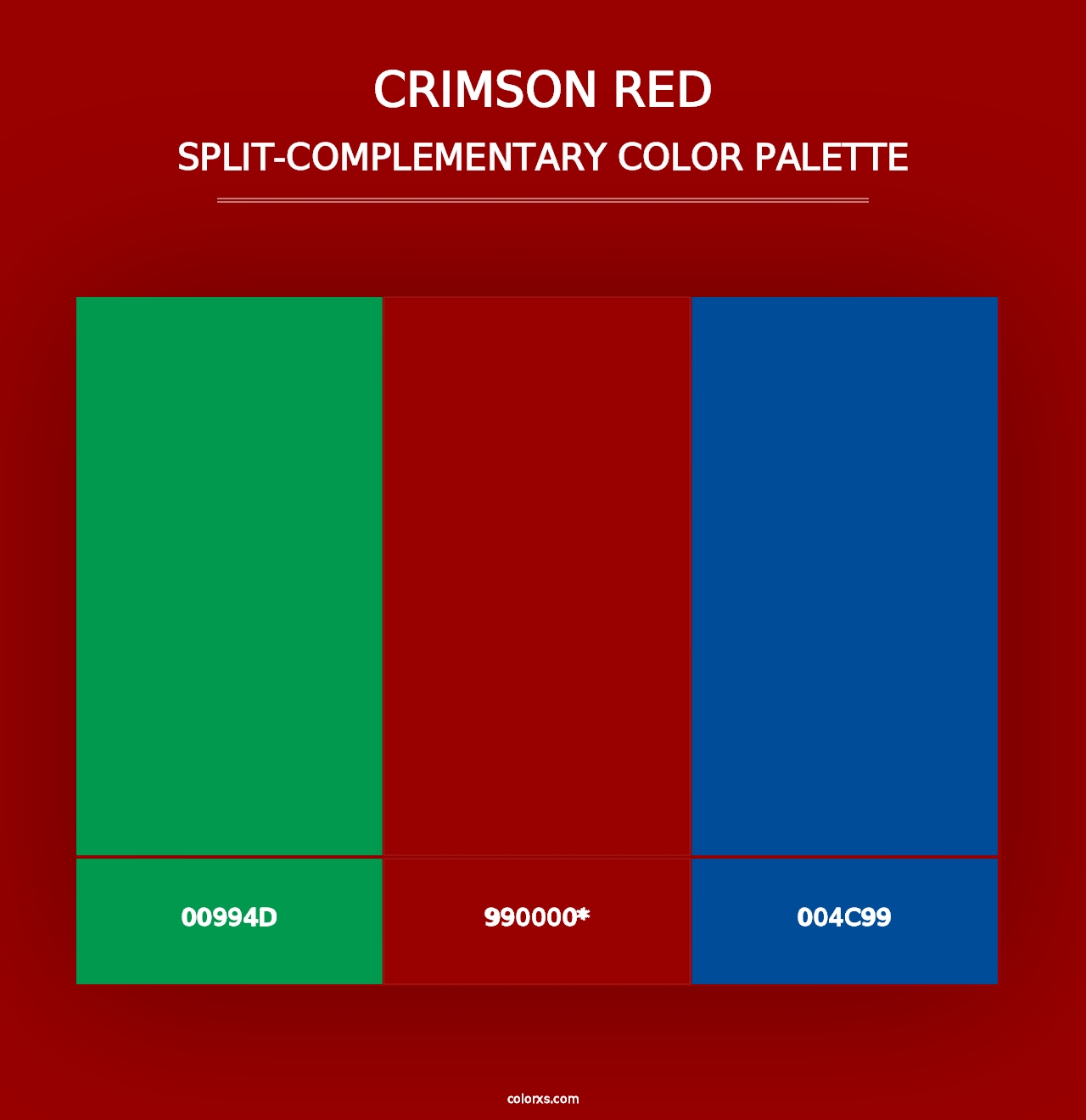 Crimson Red - Split-Complementary Color Palette