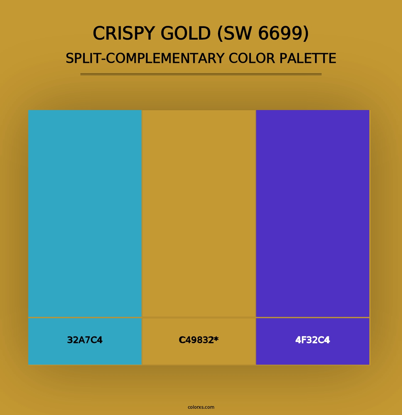 Crispy Gold (SW 6699) - Split-Complementary Color Palette