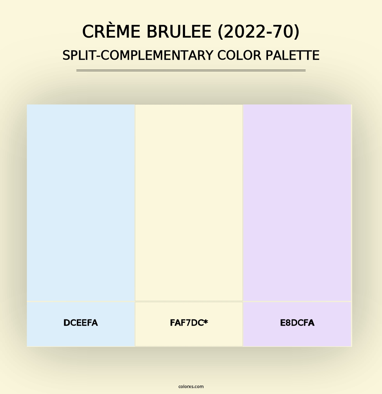 Crème Brulee (2022-70) - Split-Complementary Color Palette