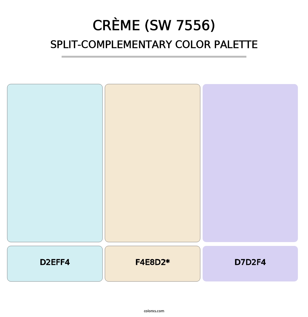 Crème (SW 7556) - Split-Complementary Color Palette