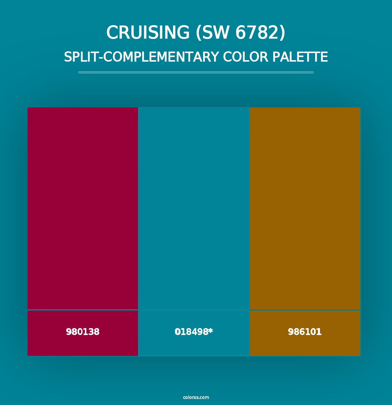 Cruising (SW 6782) - Split-Complementary Color Palette