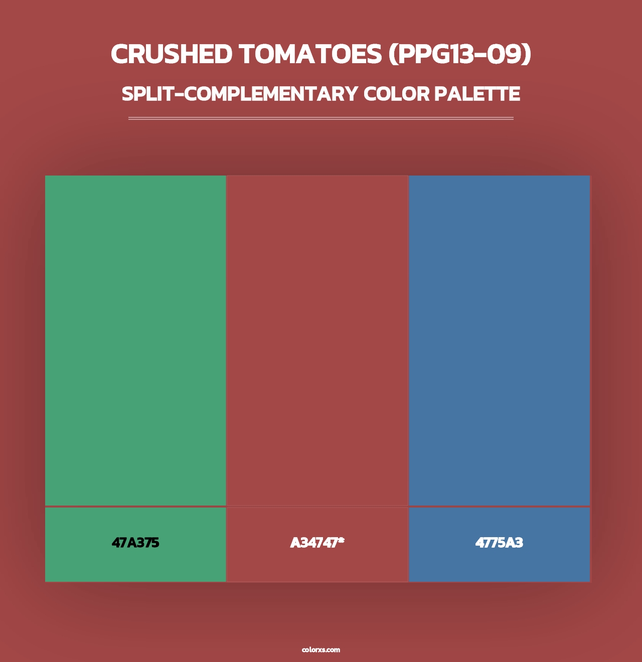 Crushed Tomatoes (PPG13-09) - Split-Complementary Color Palette