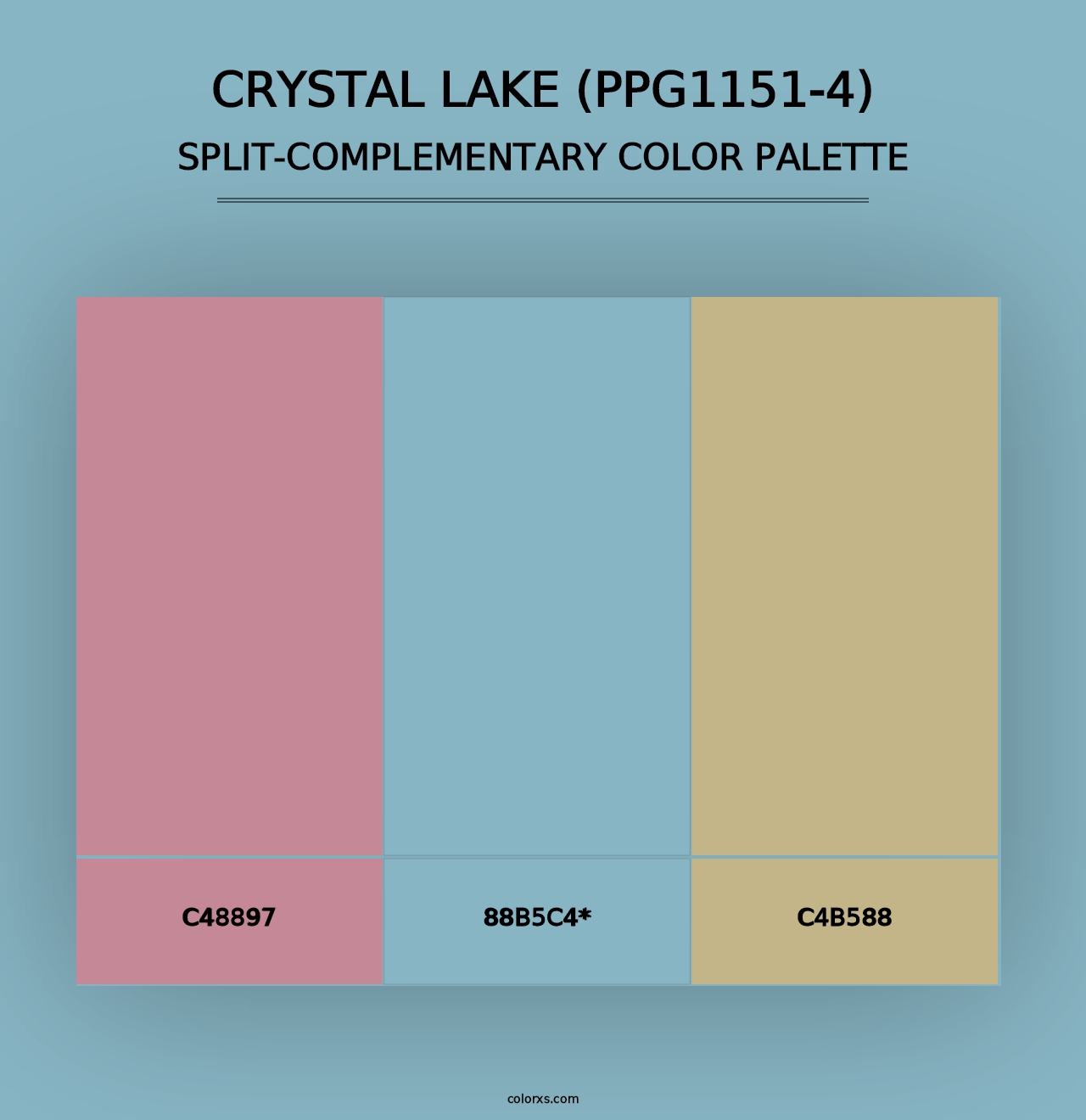 Crystal Lake (PPG1151-4) - Split-Complementary Color Palette