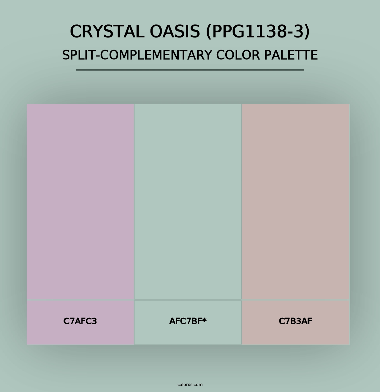 Crystal Oasis (PPG1138-3) - Split-Complementary Color Palette