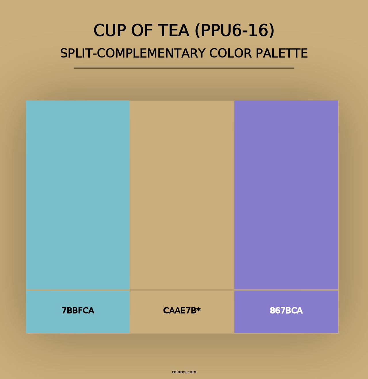 Cup Of Tea (PPU6-16) - Split-Complementary Color Palette