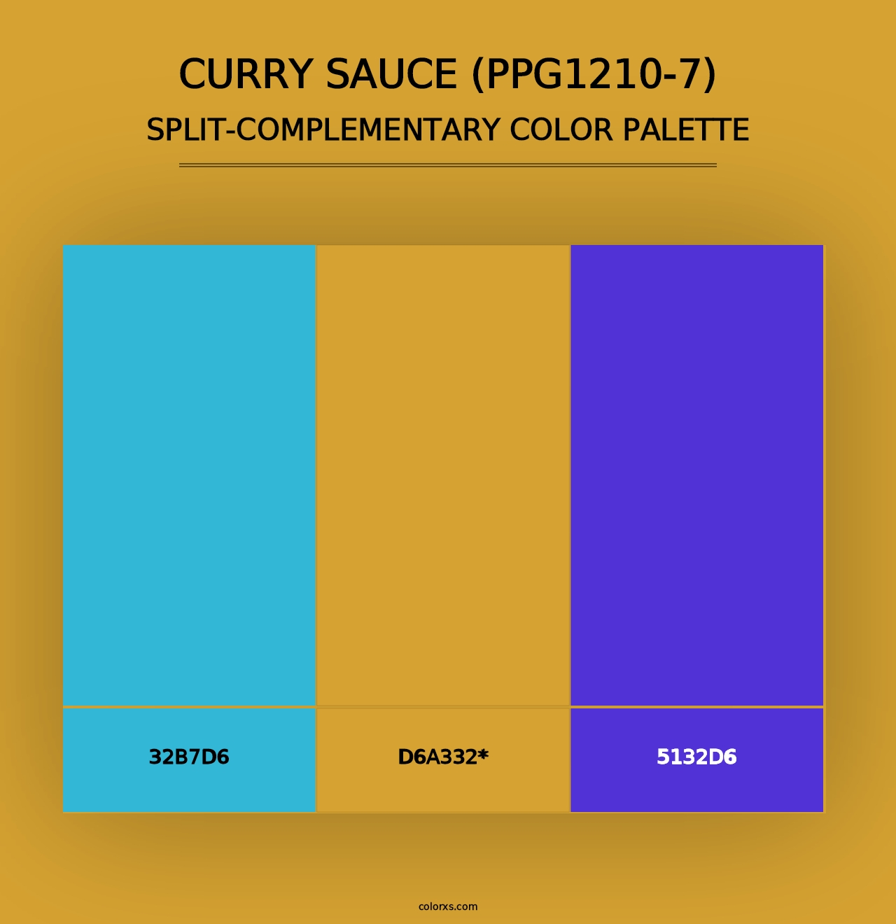 Curry Sauce (PPG1210-7) - Split-Complementary Color Palette