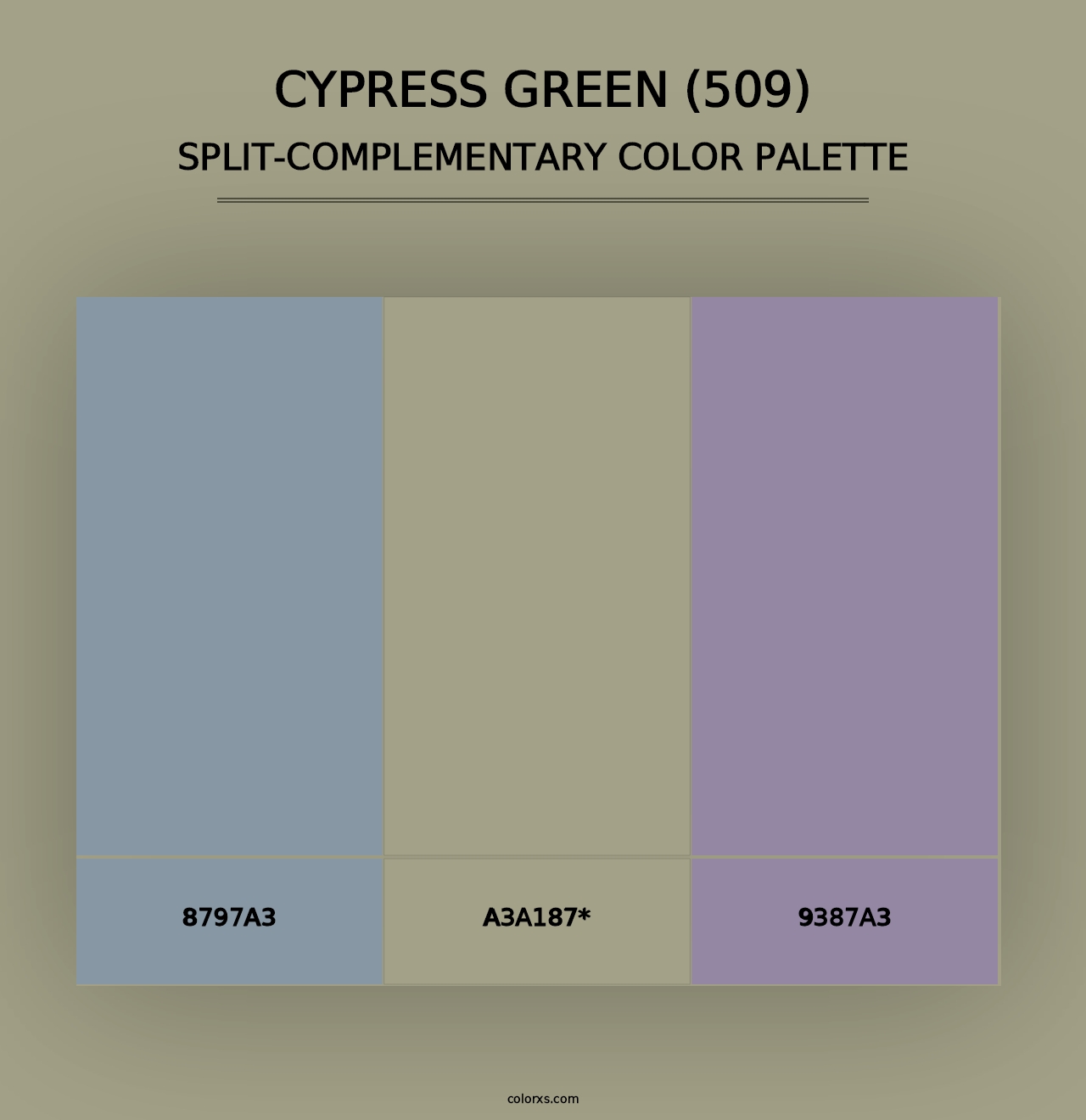 Cypress Green (509) - Split-Complementary Color Palette