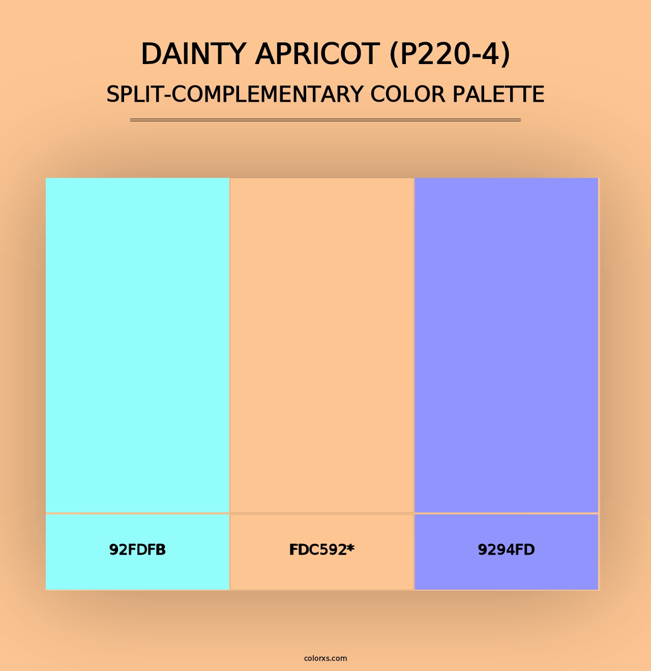 Dainty Apricot (P220-4) - Split-Complementary Color Palette