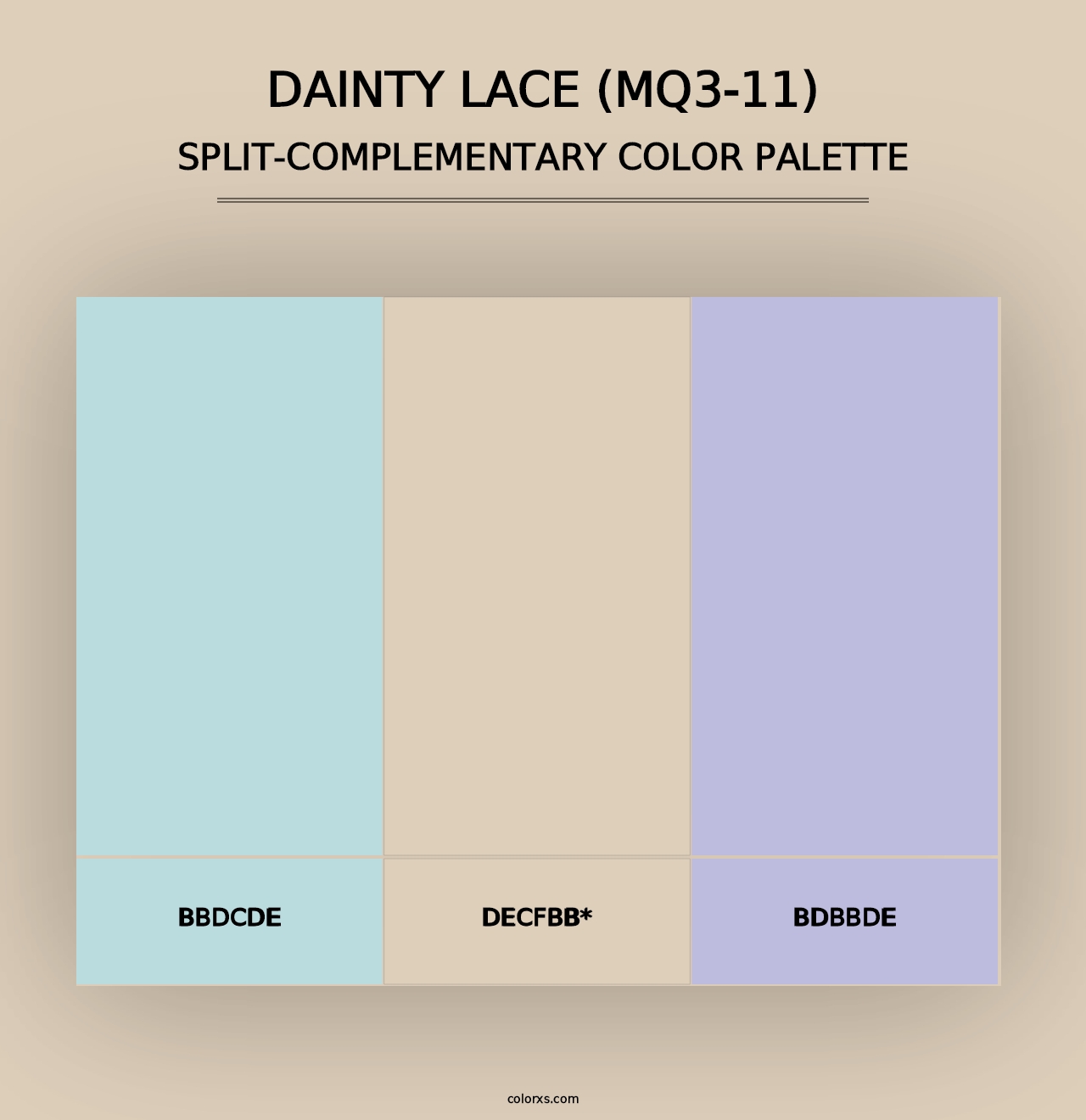 Dainty Lace (MQ3-11) - Split-Complementary Color Palette