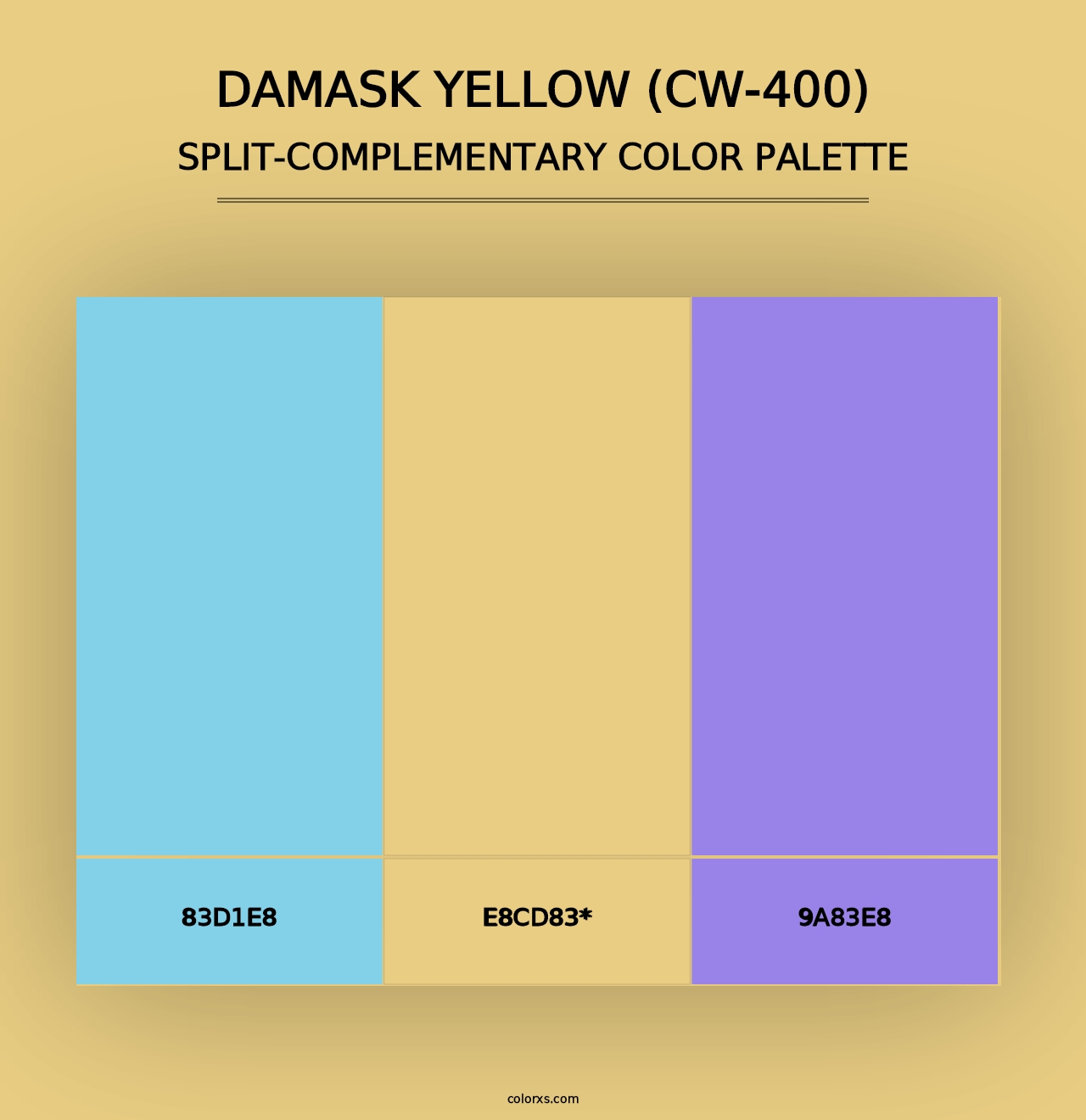 Damask Yellow (CW-400) - Split-Complementary Color Palette