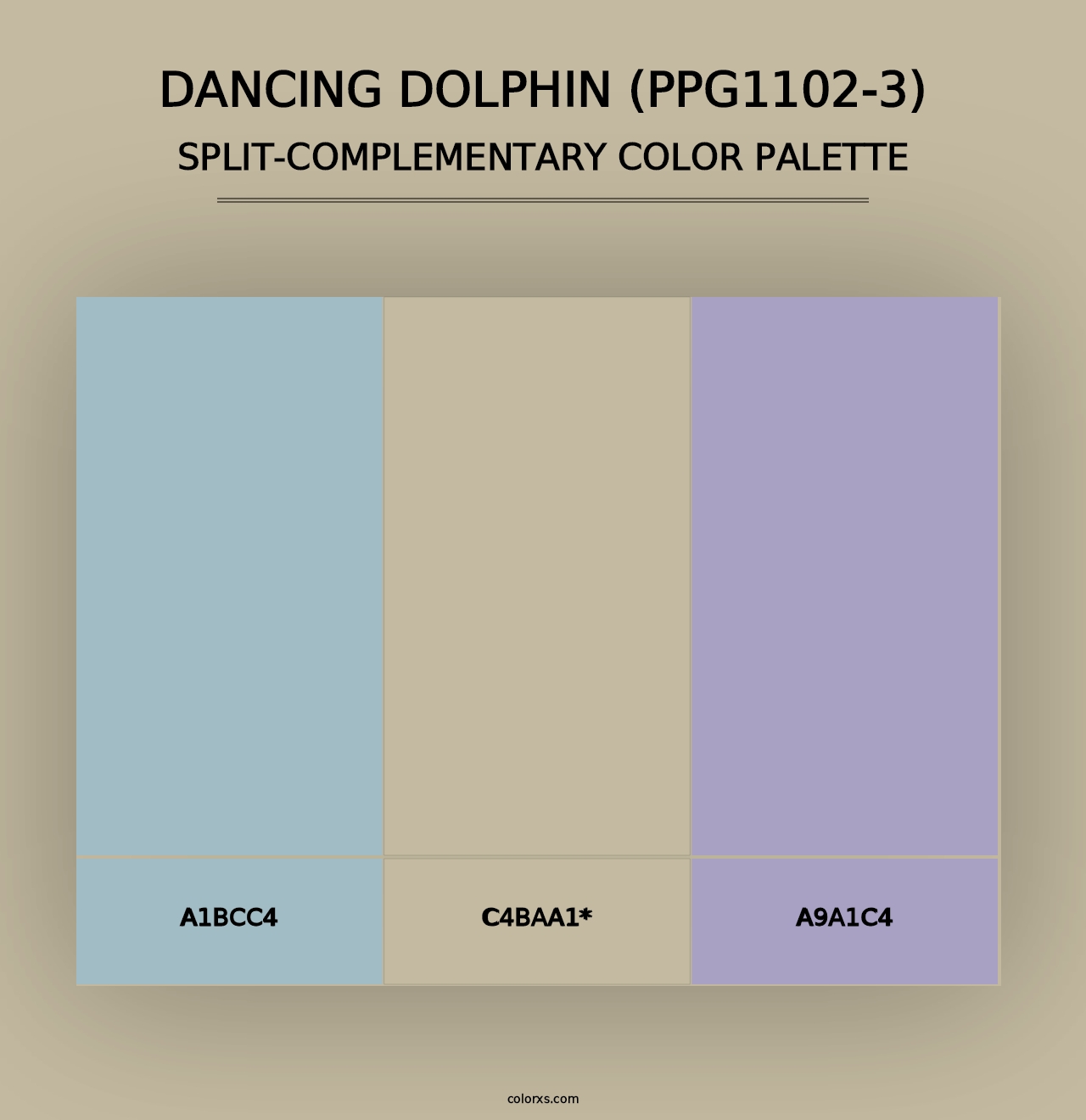 Dancing Dolphin (PPG1102-3) - Split-Complementary Color Palette