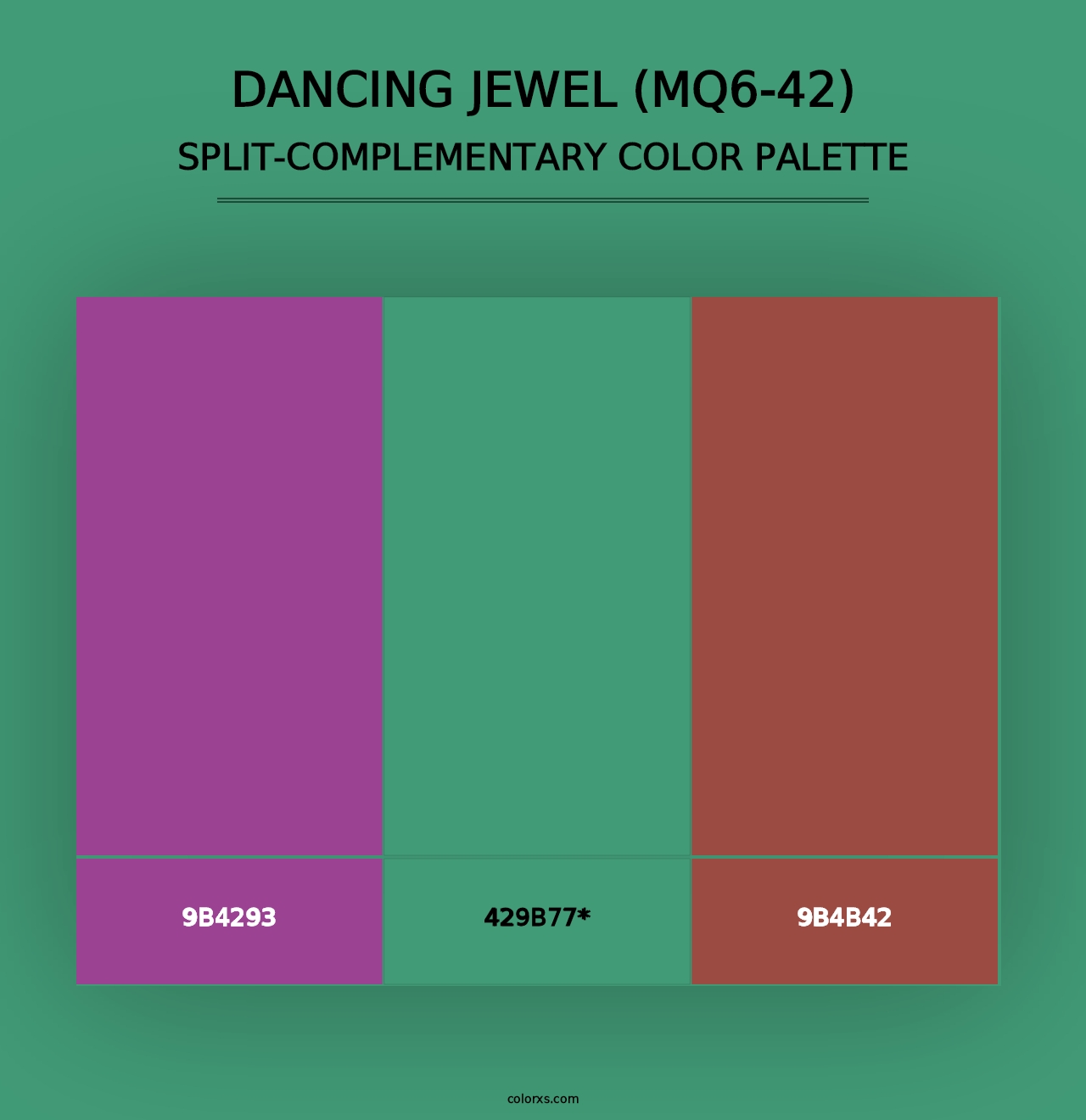 Dancing Jewel (MQ6-42) - Split-Complementary Color Palette