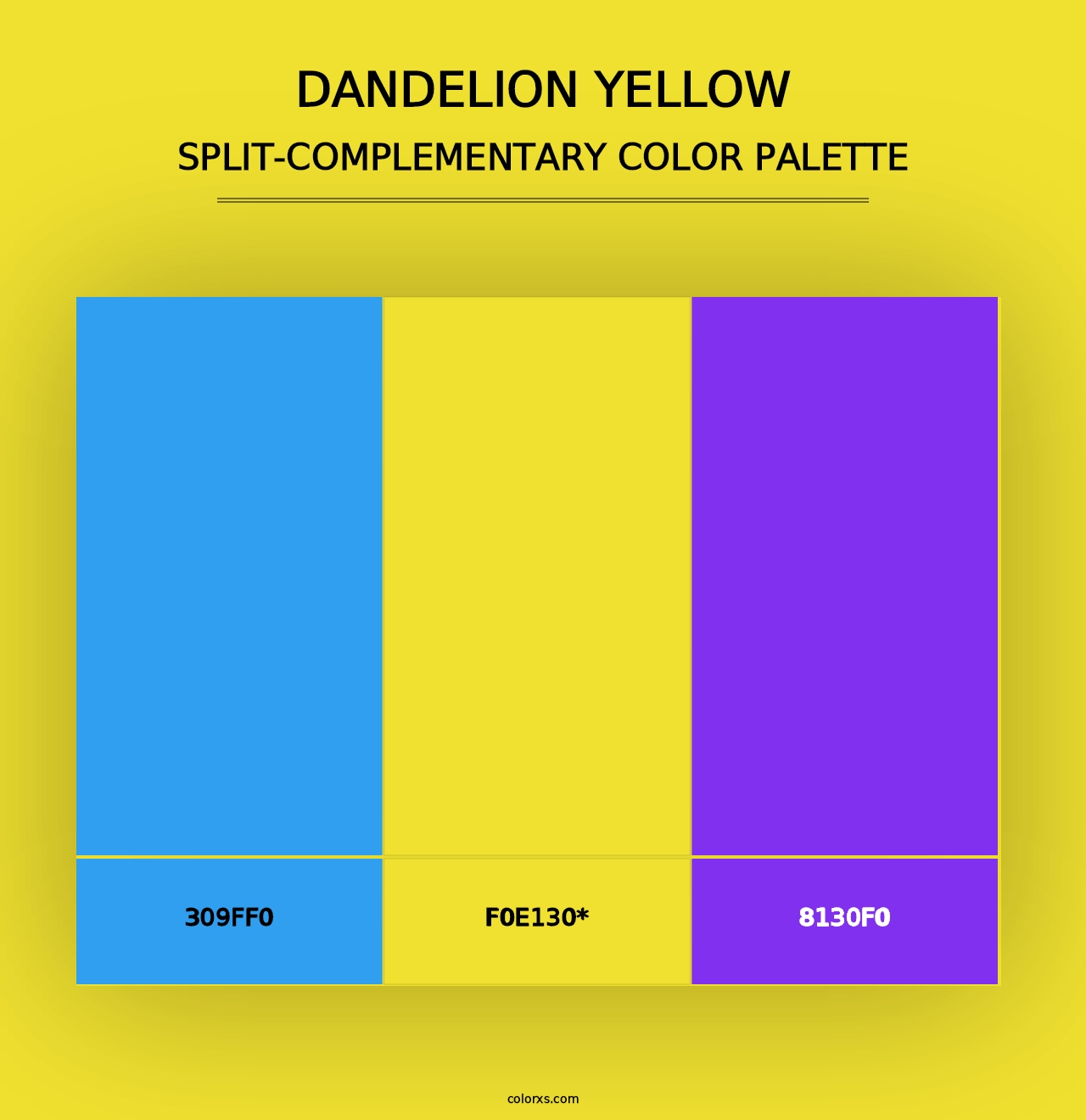 Dandelion Yellow - Split-Complementary Color Palette