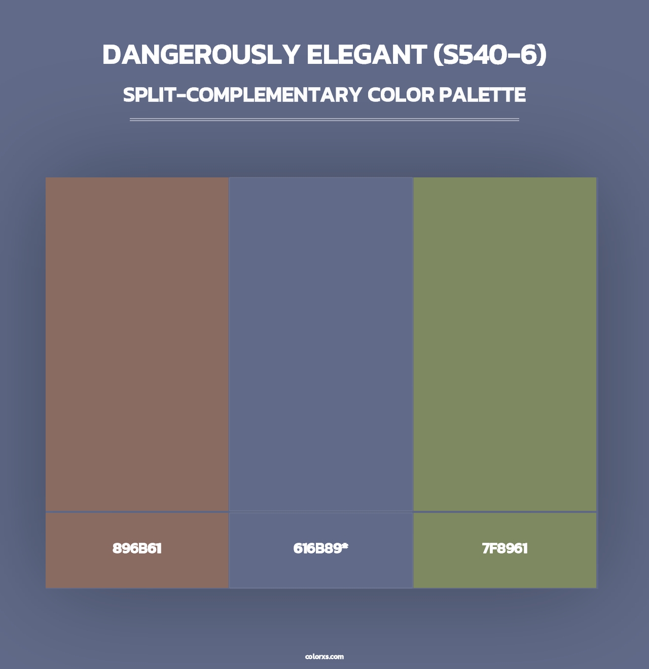 Dangerously Elegant (S540-6) - Split-Complementary Color Palette