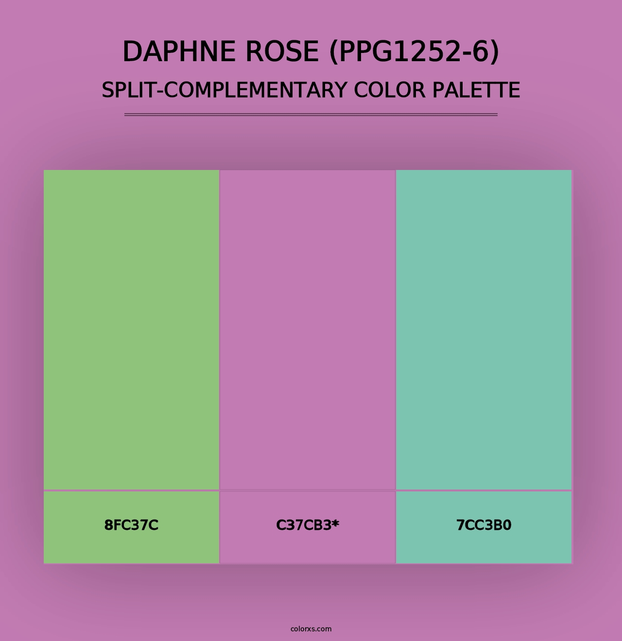 Daphne Rose (PPG1252-6) - Split-Complementary Color Palette