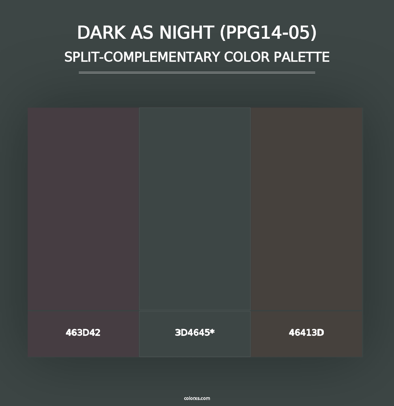 Dark As Night (PPG14-05) - Split-Complementary Color Palette