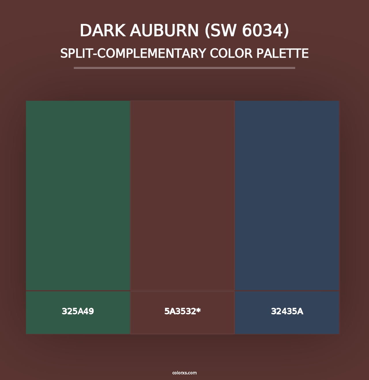 Dark Auburn (SW 6034) - Split-Complementary Color Palette