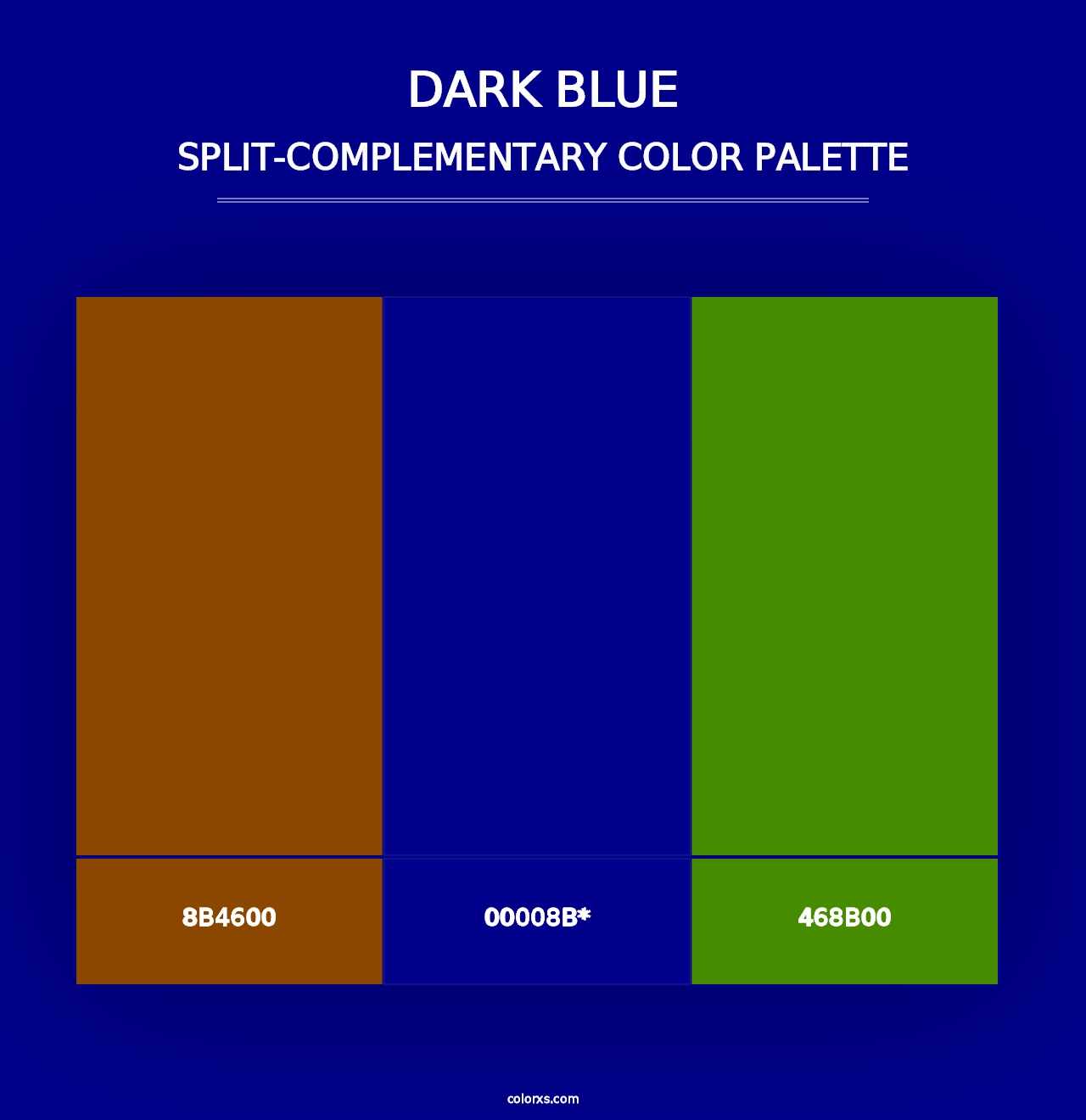 Dark Blue - Split-Complementary Color Palette