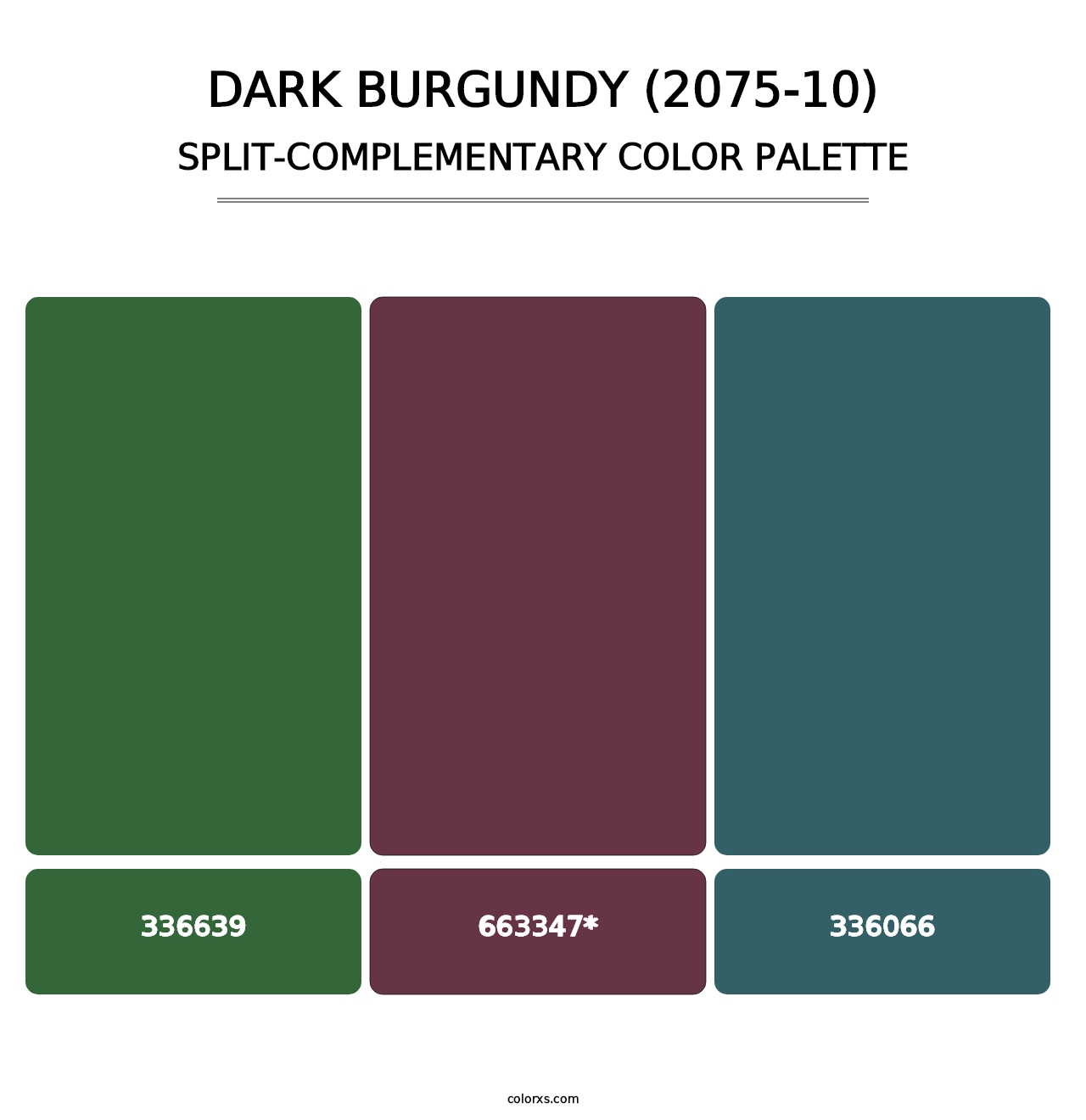 Dark Burgundy (2075-10) - Split-Complementary Color Palette