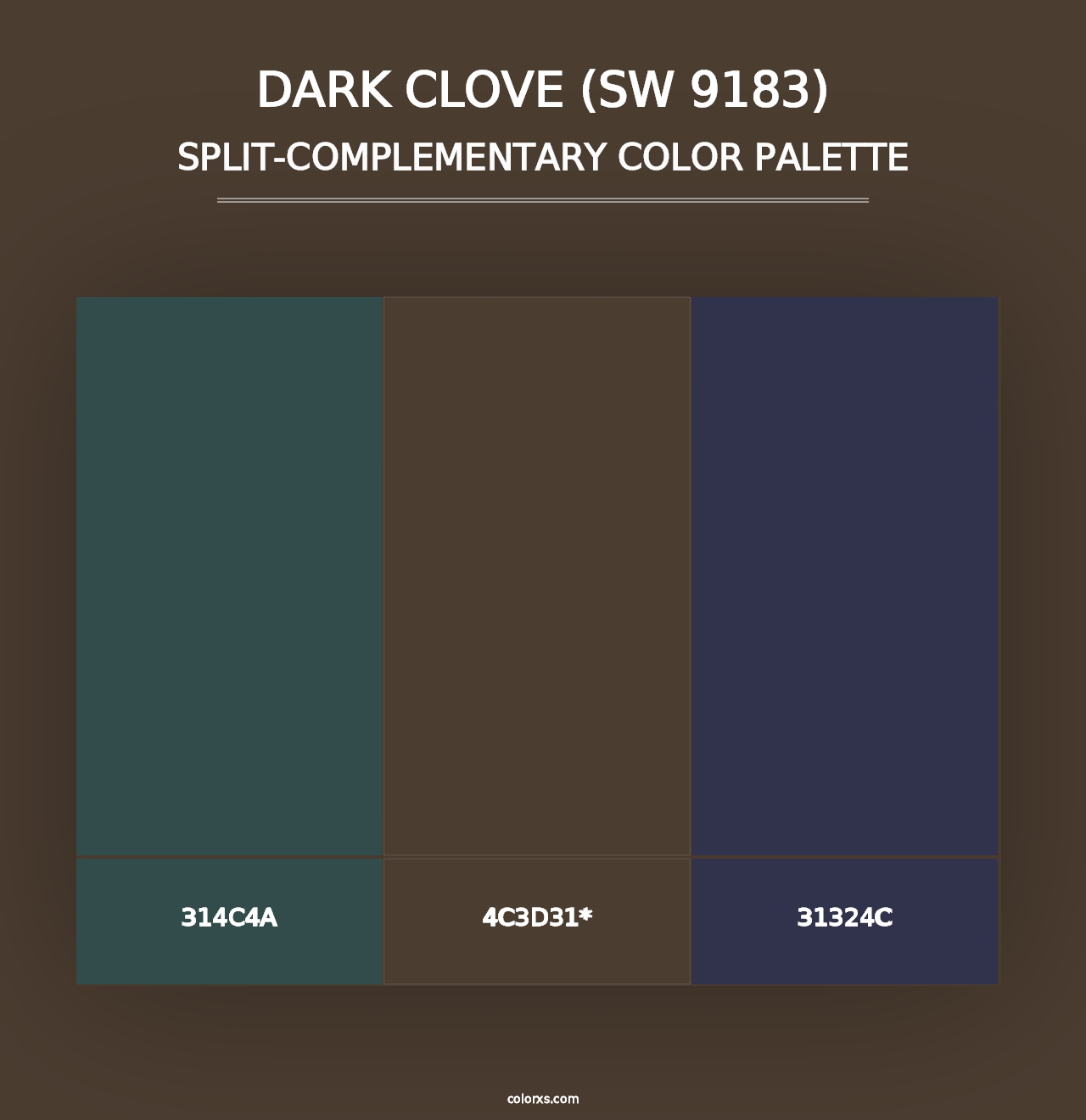 Dark Clove (SW 9183) - Split-Complementary Color Palette