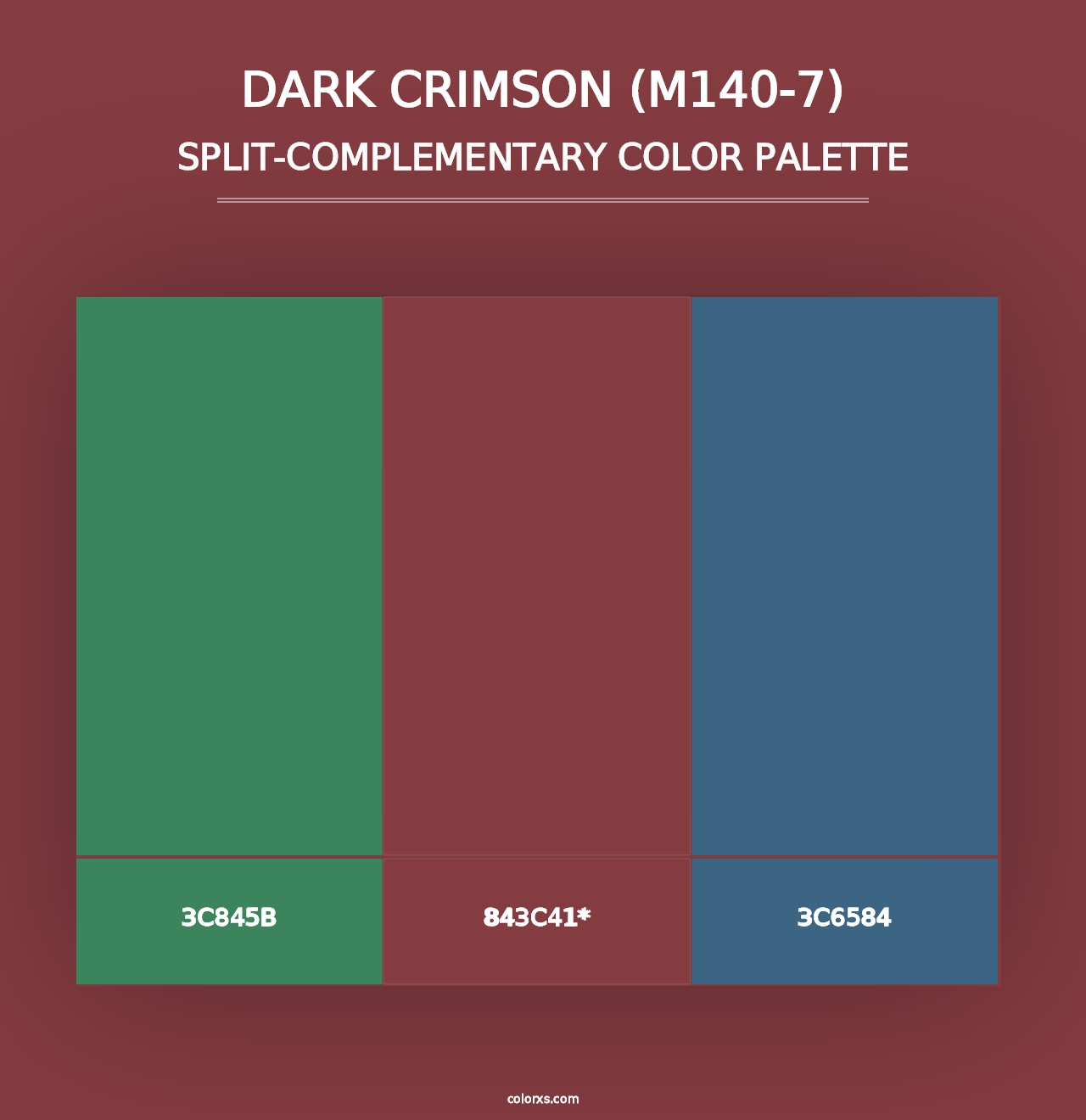 Dark Crimson (M140-7) - Split-Complementary Color Palette