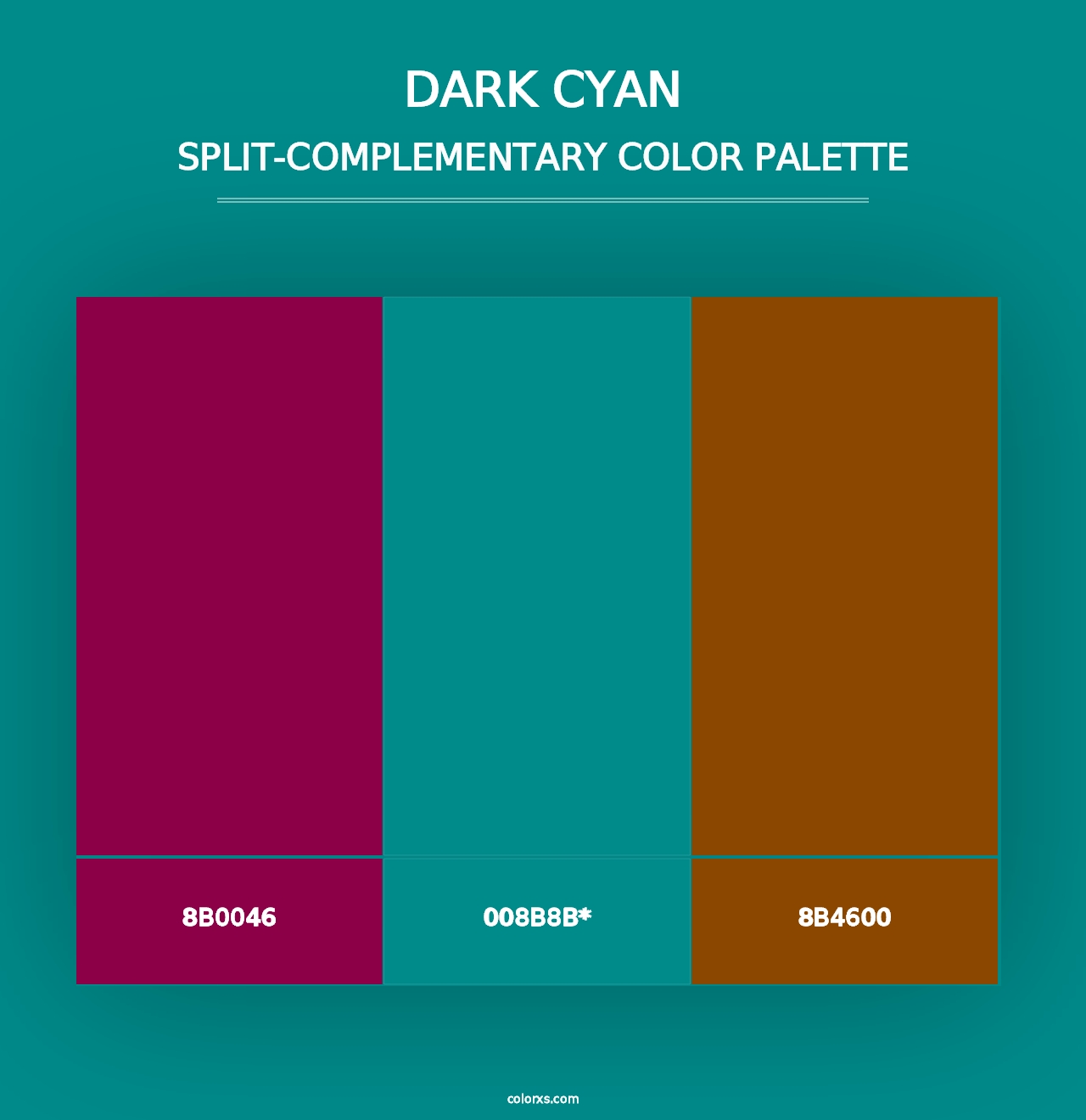 Dark Cyan - Split-Complementary Color Palette