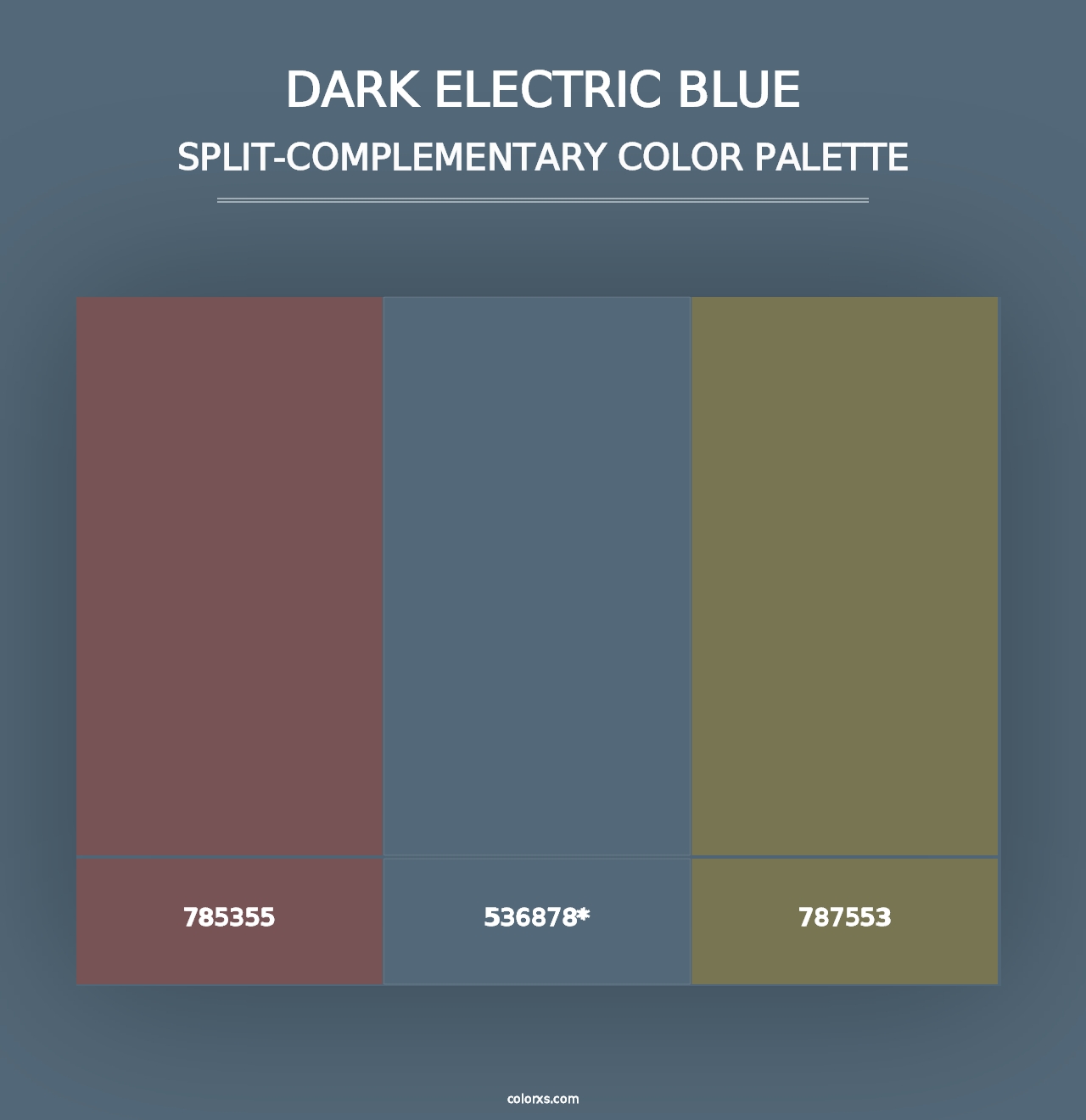 Dark Electric Blue - Split-Complementary Color Palette