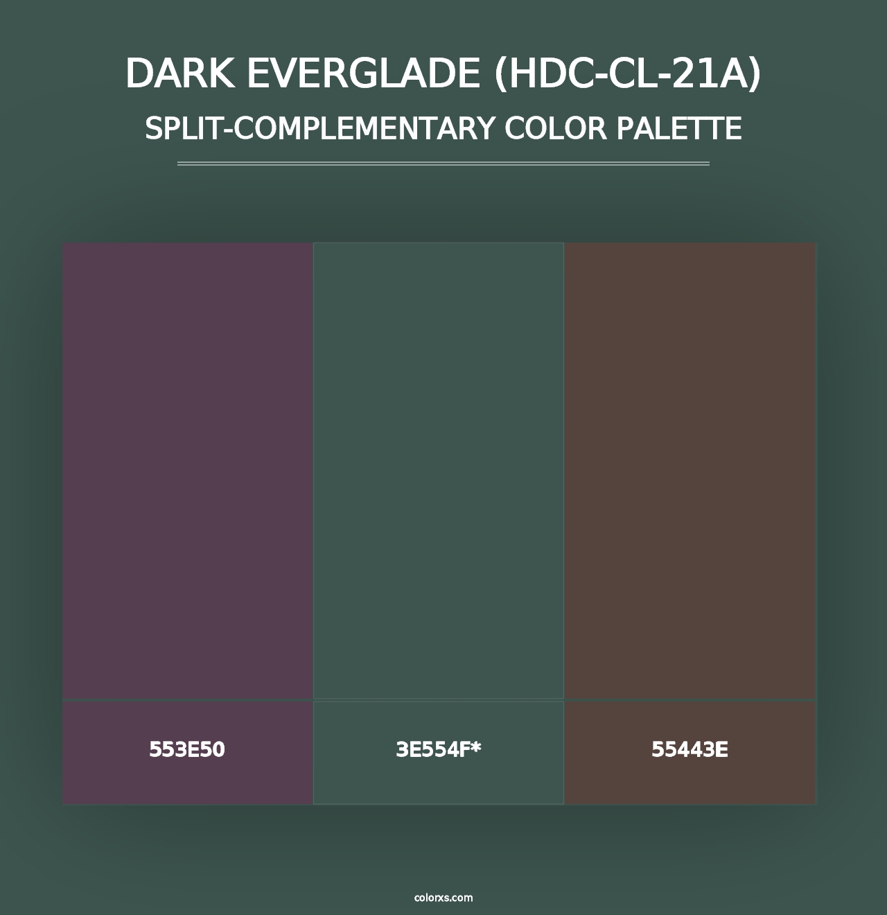 Dark Everglade (HDC-CL-21A) - Split-Complementary Color Palette