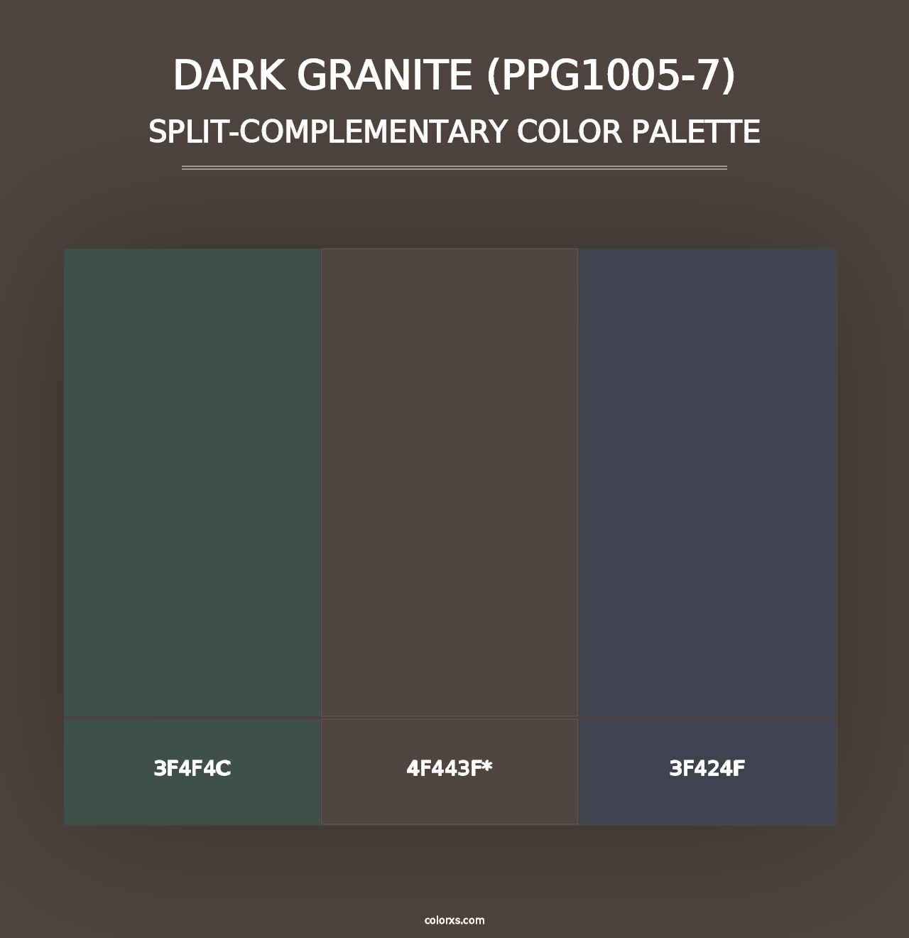 Dark Granite (PPG1005-7) - Split-Complementary Color Palette