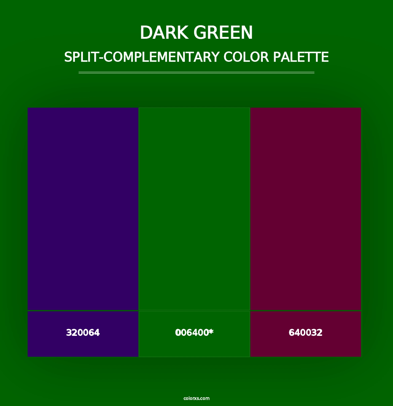 Dark Green - Split-Complementary Color Palette