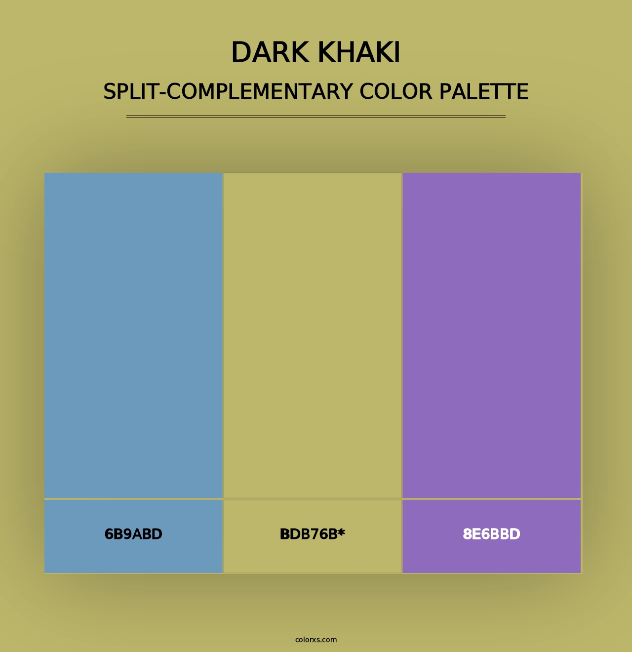 Dark Khaki - Split-Complementary Color Palette