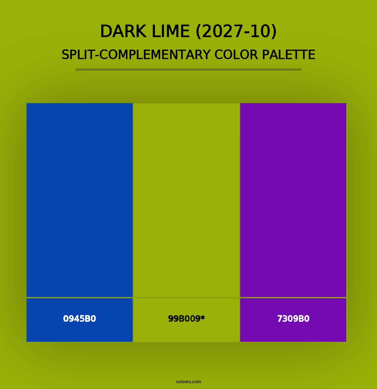 Dark Lime (2027-10) - Split-Complementary Color Palette