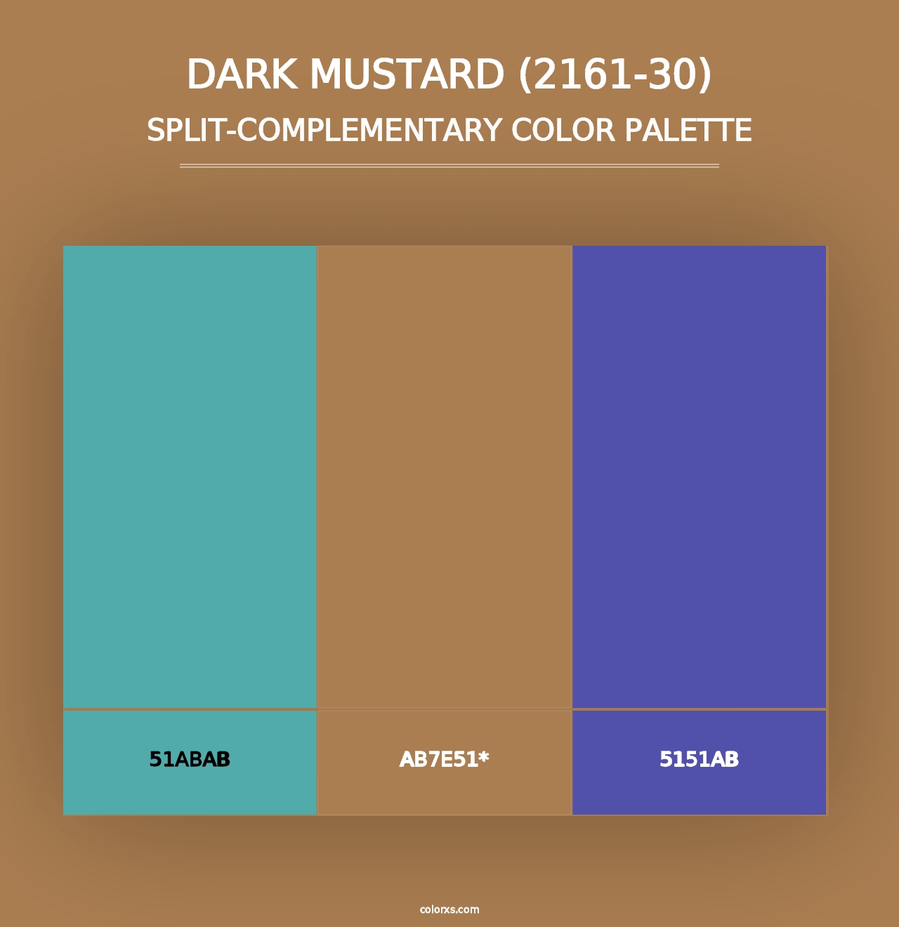 Dark Mustard (2161-30) - Split-Complementary Color Palette