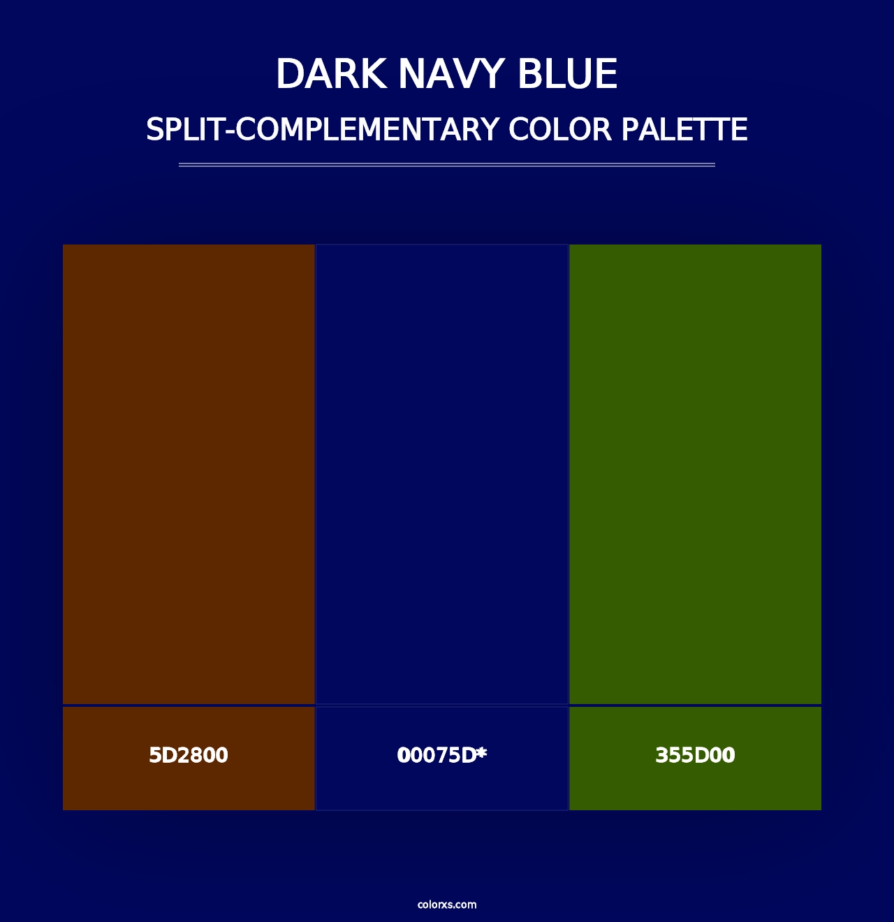 Dark Navy Blue - Split-Complementary Color Palette