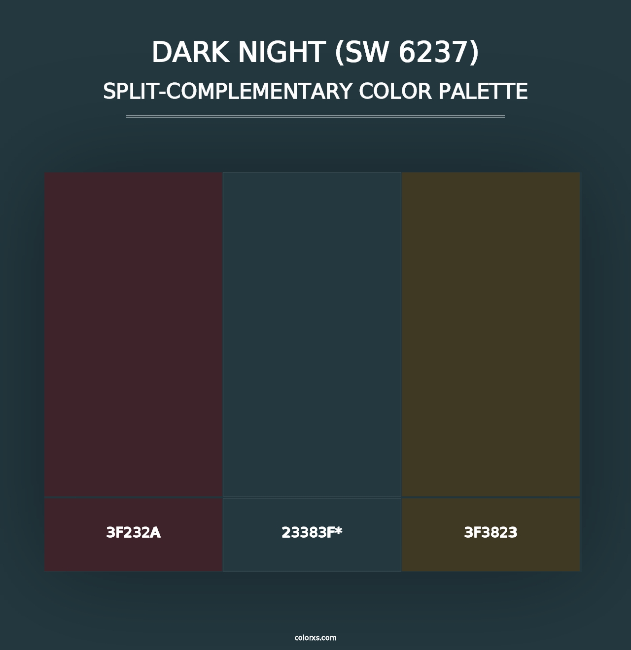 Dark Night (SW 6237) - Split-Complementary Color Palette