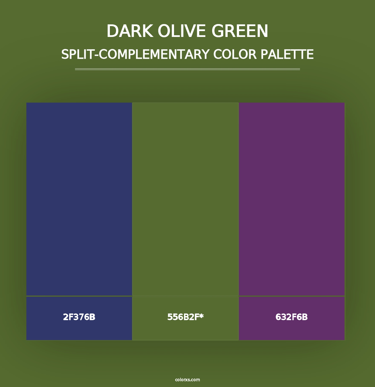 Dark Olive Green - Split-Complementary Color Palette