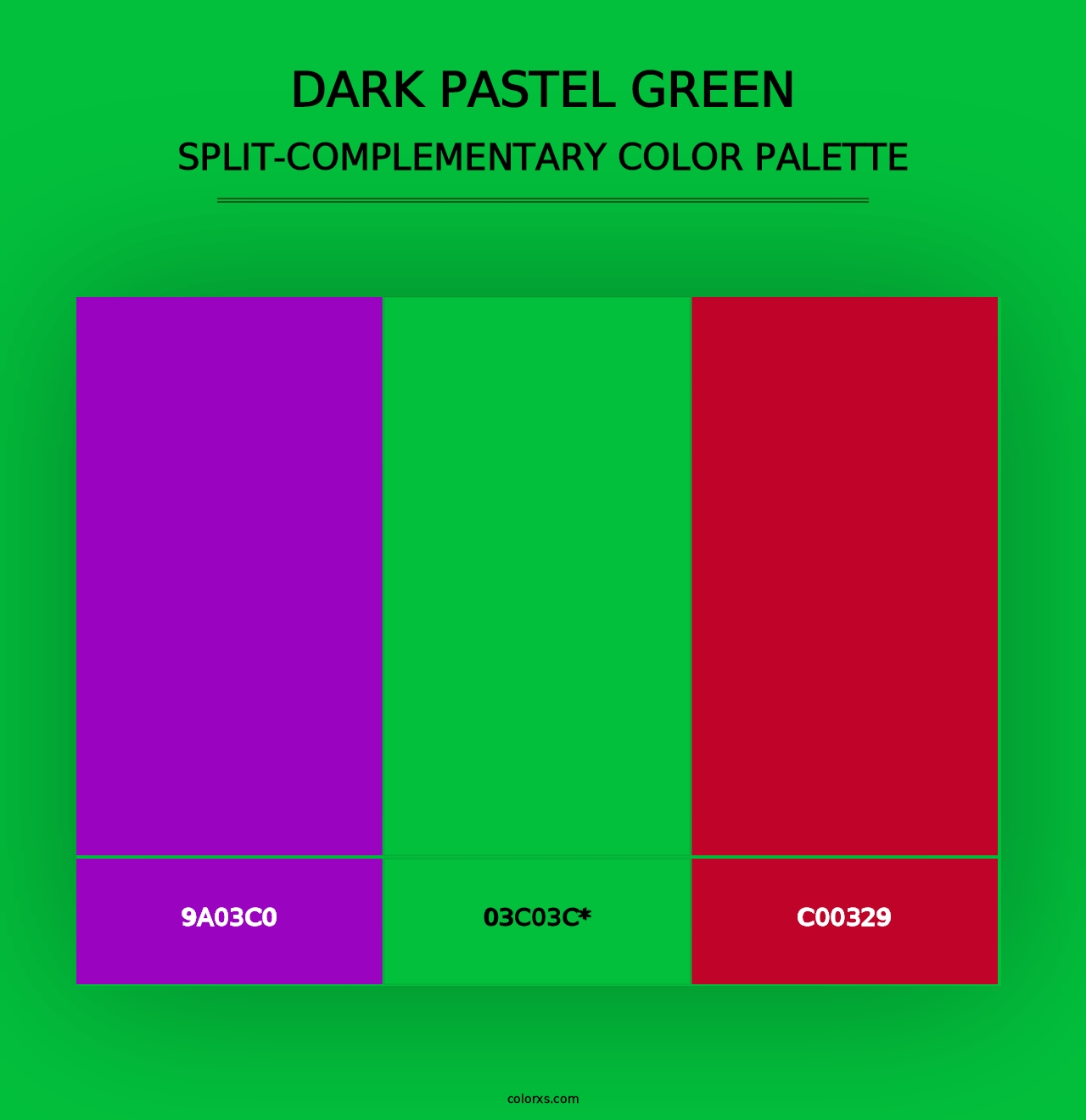 Dark Pastel Green - Split-Complementary Color Palette