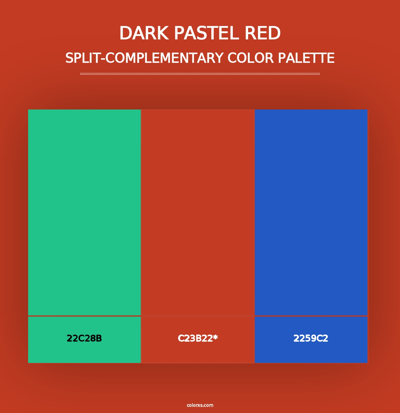 Dark Pastel Red - Split-Complementary Color Palette