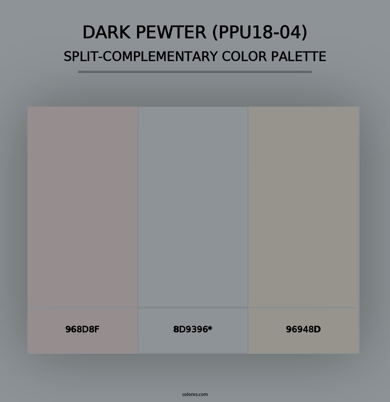 Dark Pewter (PPU18-04) - Split-Complementary Color Palette