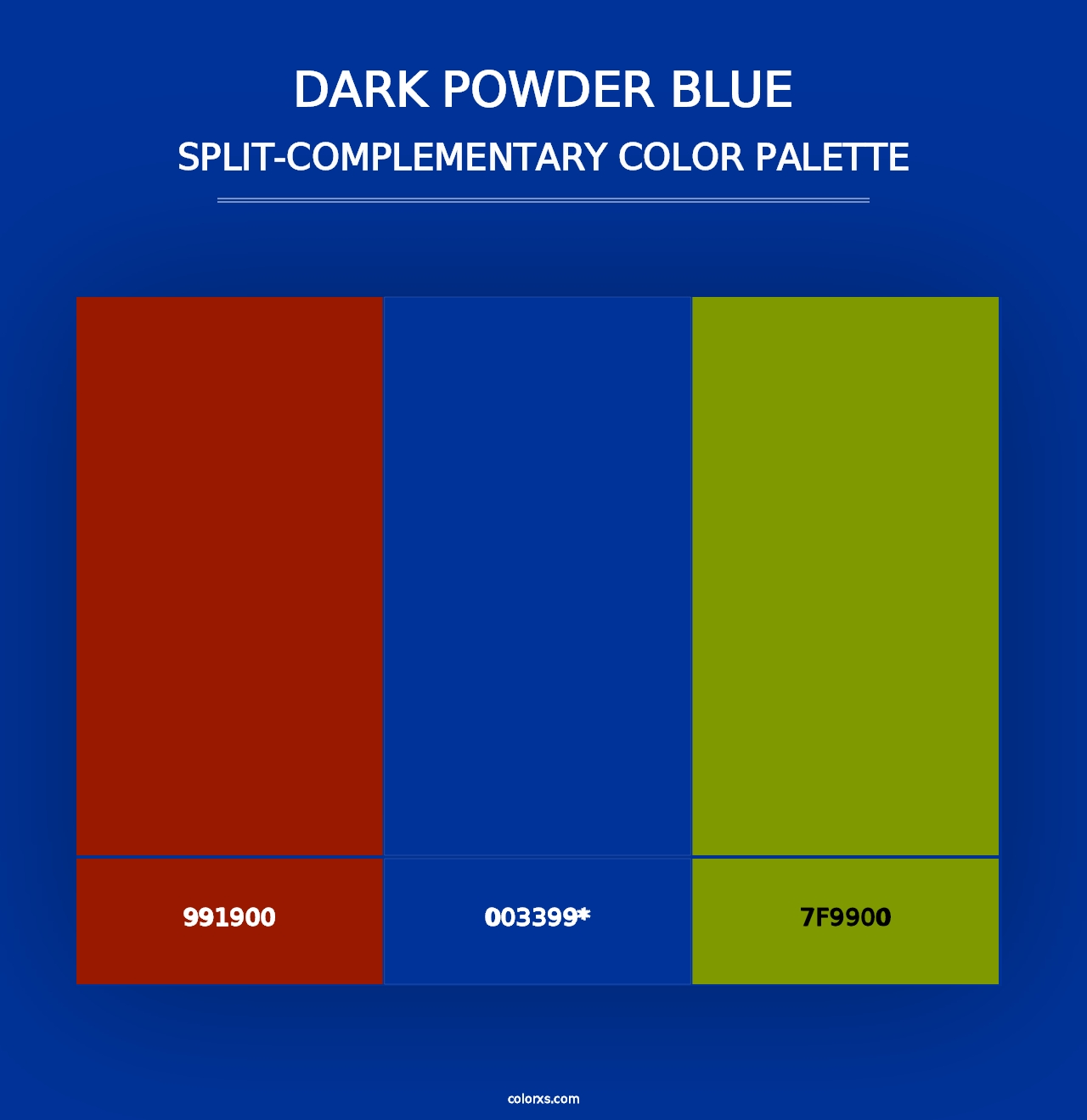 Dark Powder Blue - Split-Complementary Color Palette