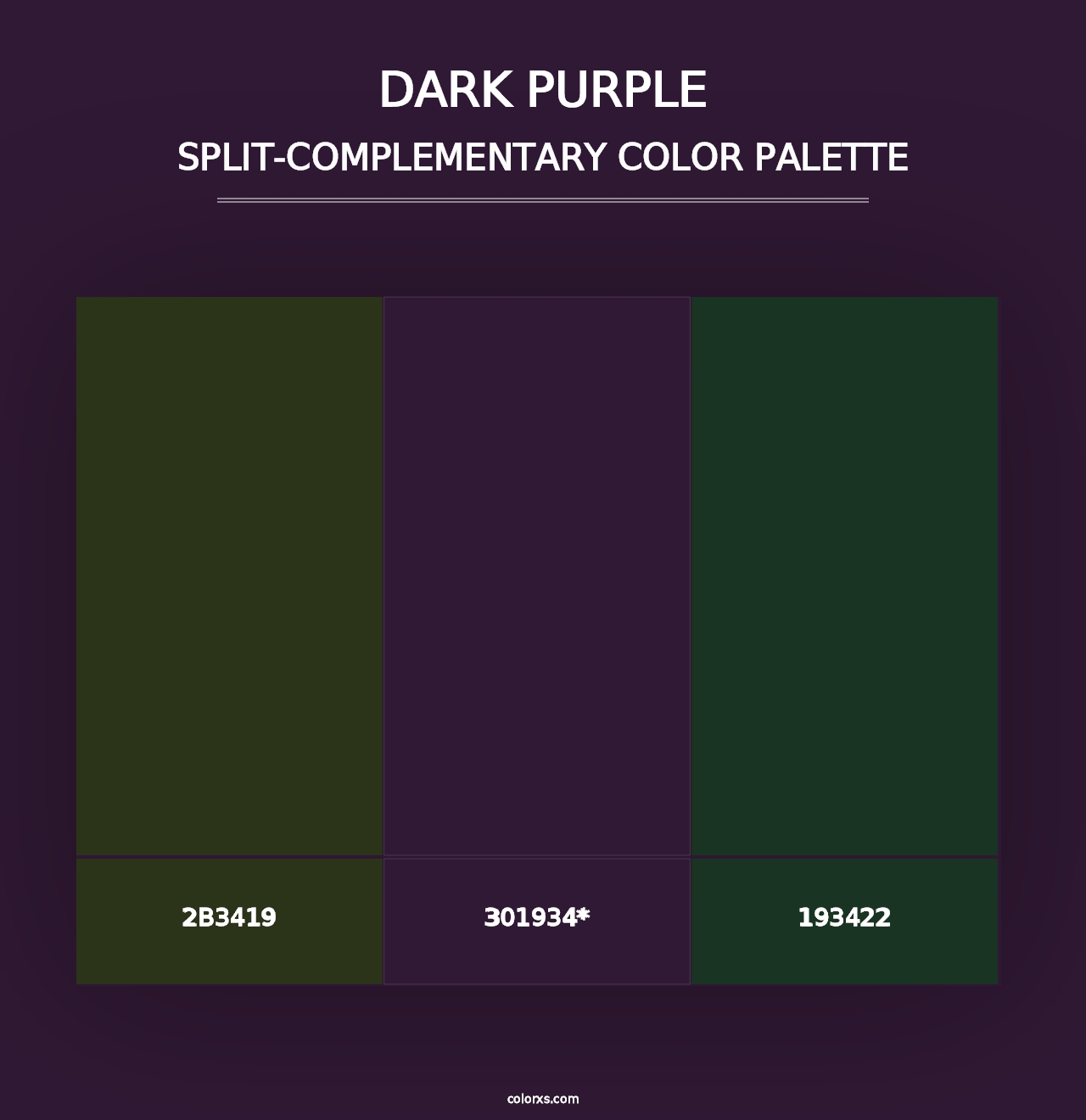 Dark Purple - Split-Complementary Color Palette