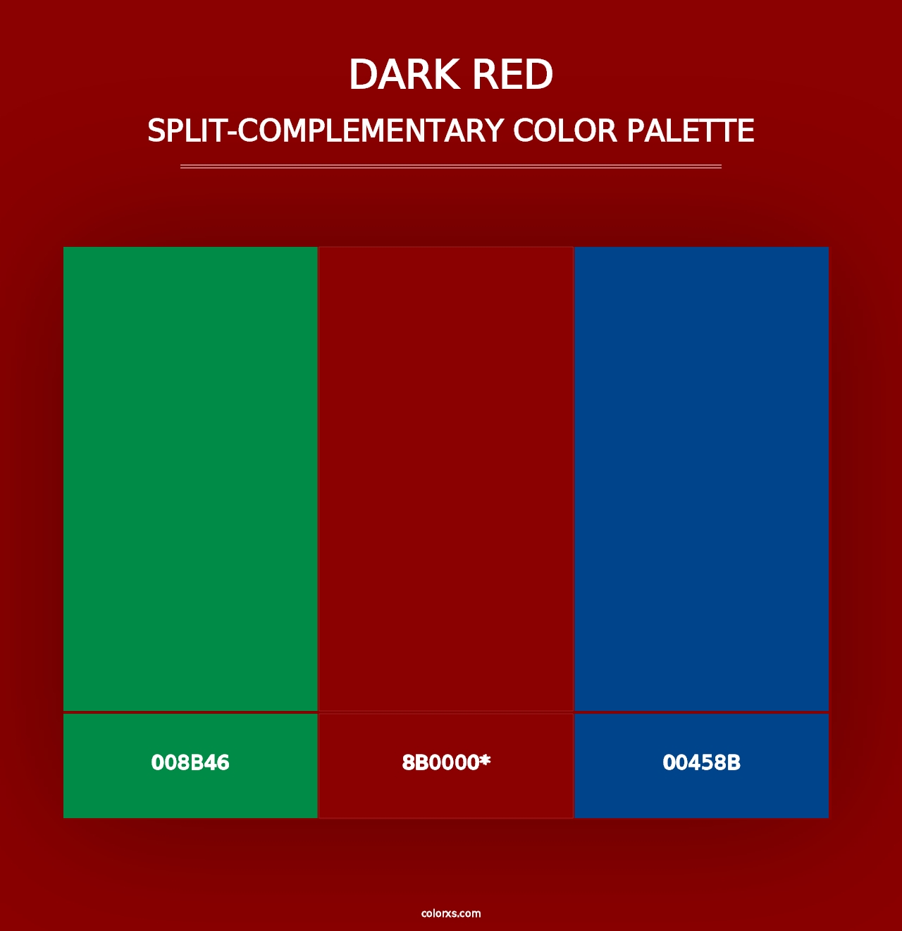 Dark Red - Split-Complementary Color Palette