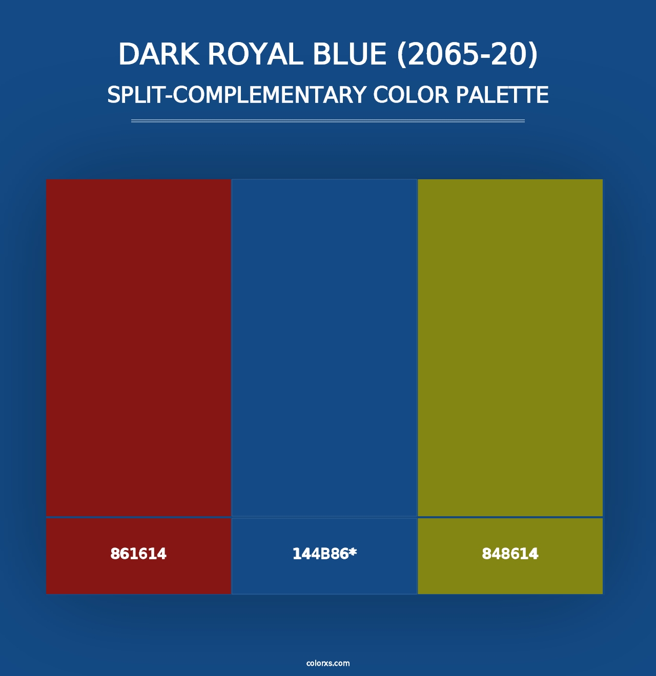 Dark Royal Blue (2065-20) - Split-Complementary Color Palette