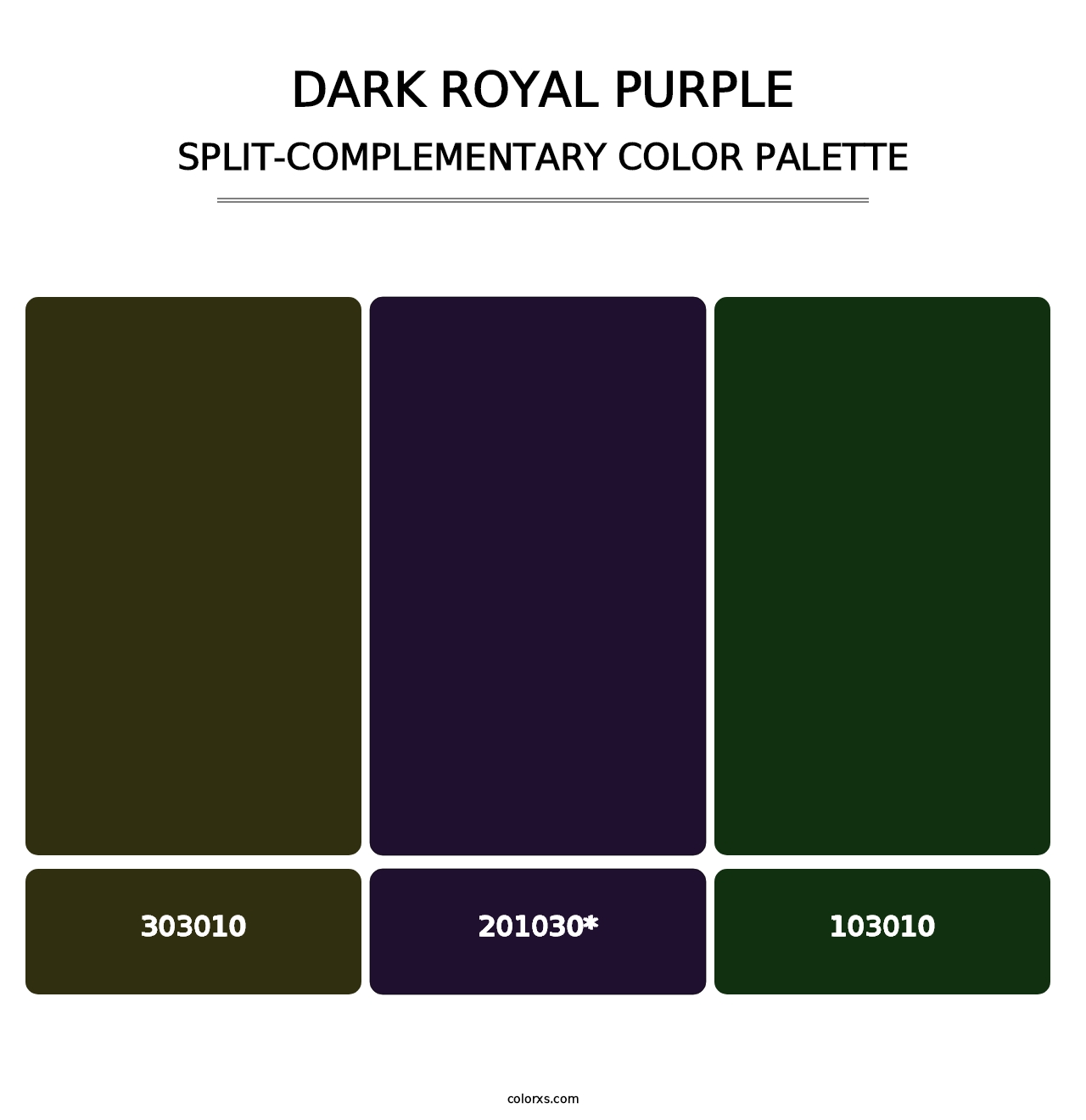 Dark Royal purple - Split-Complementary Color Palette