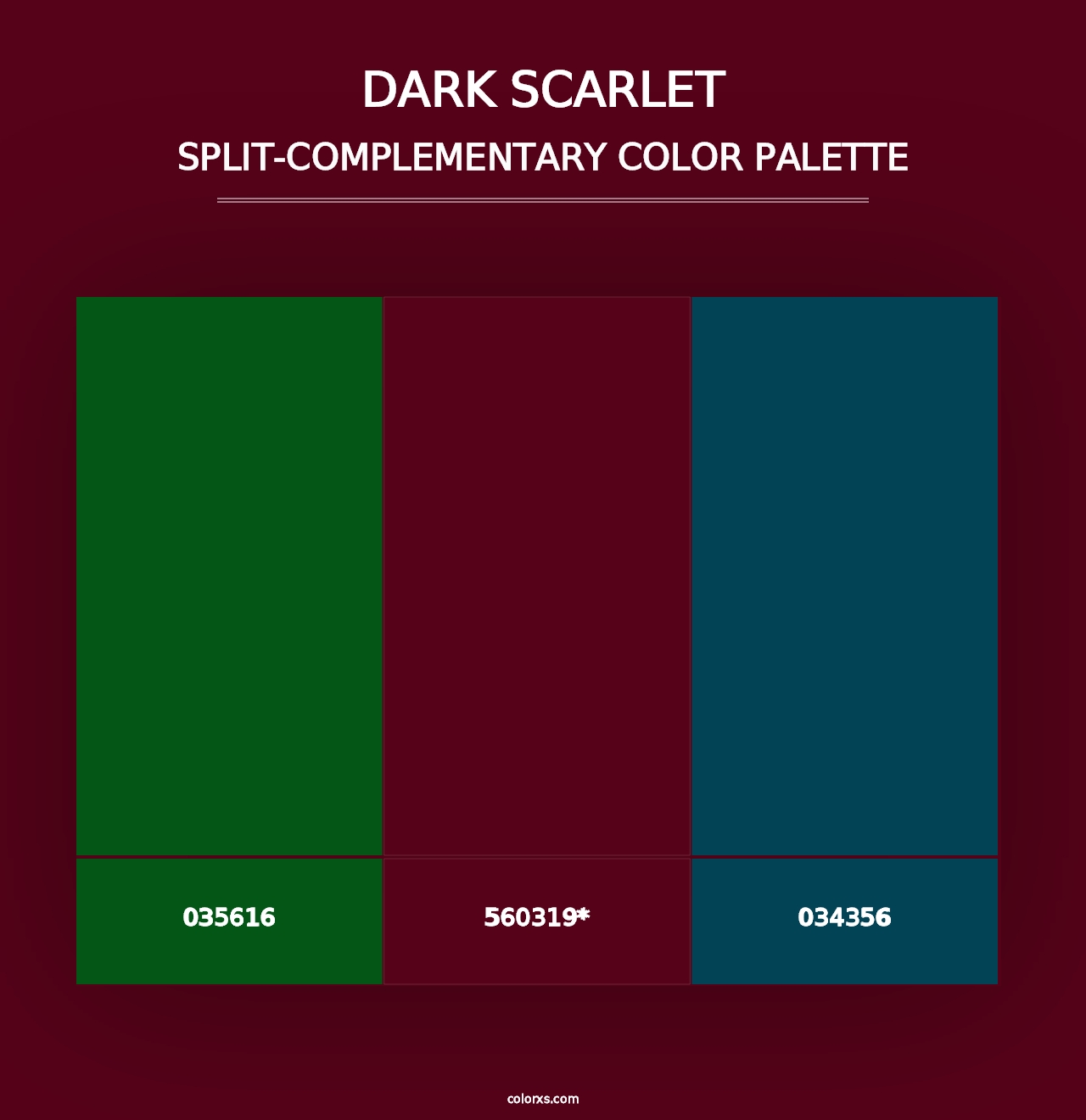 Dark Scarlet - Split-Complementary Color Palette