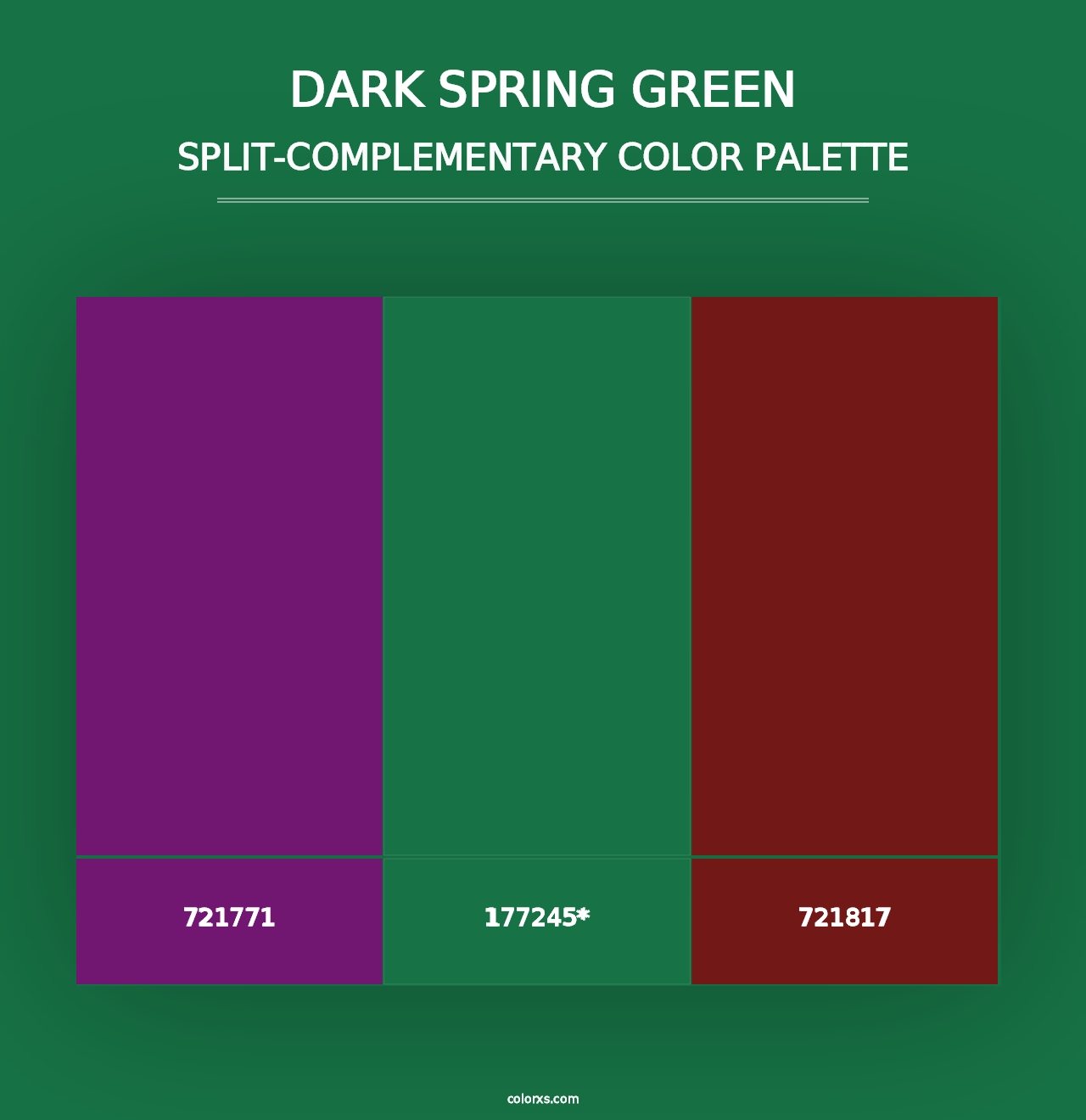 Dark Spring Green - Split-Complementary Color Palette