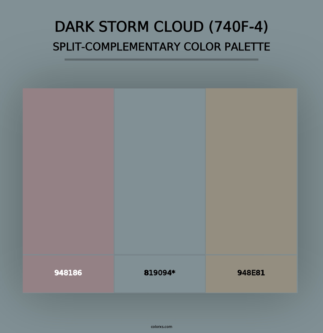 Dark Storm Cloud (740F-4) - Split-Complementary Color Palette